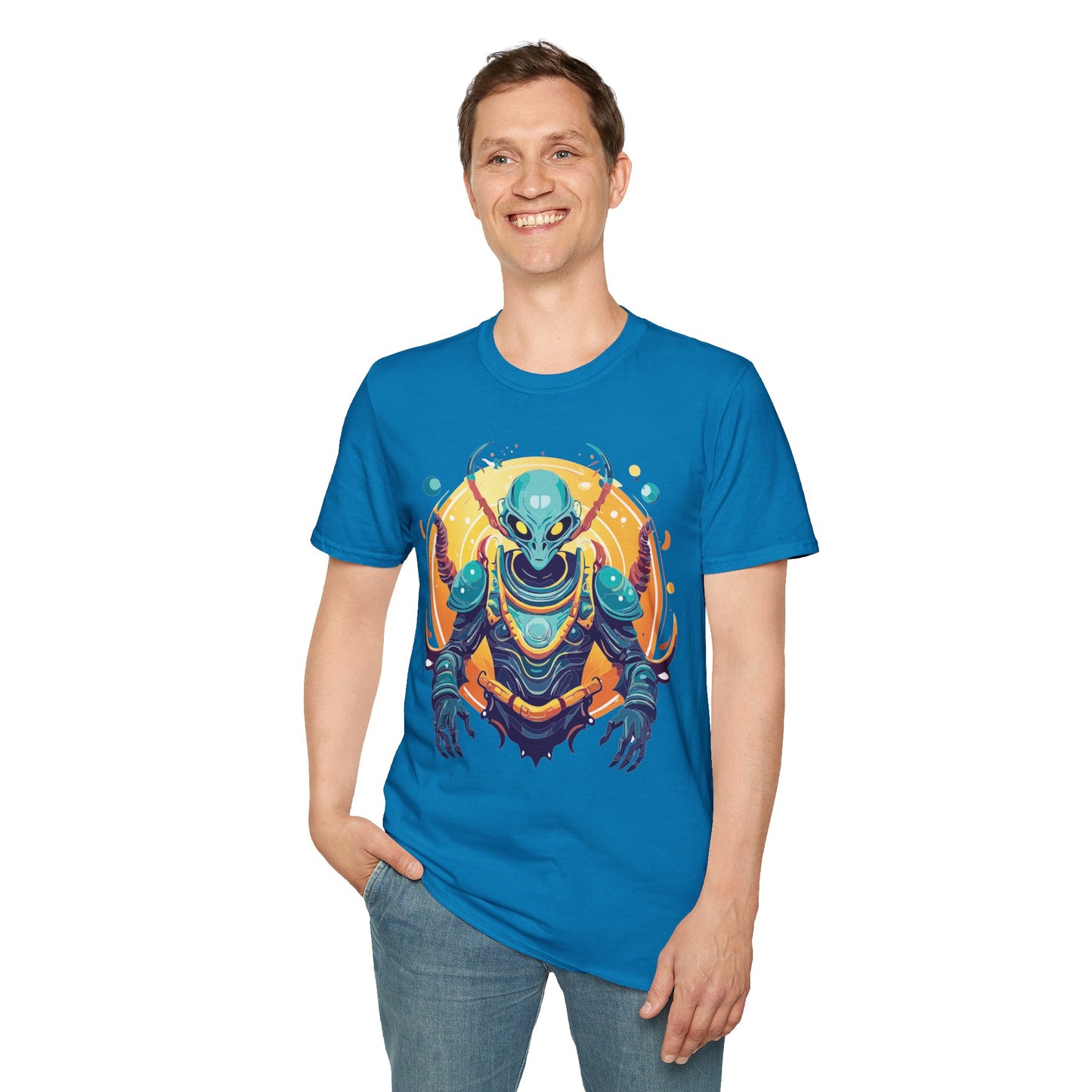 Cosmos Alien T Shirt Unisex Softstyle Short Sleeve Tee With Alien Art Design Artwork