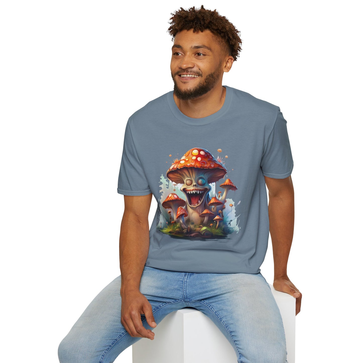 Mashroom Short Sleeve Tee Unisex Funny Mashroom Shirt With Fungus Graphic Gildan Softstyle 64000