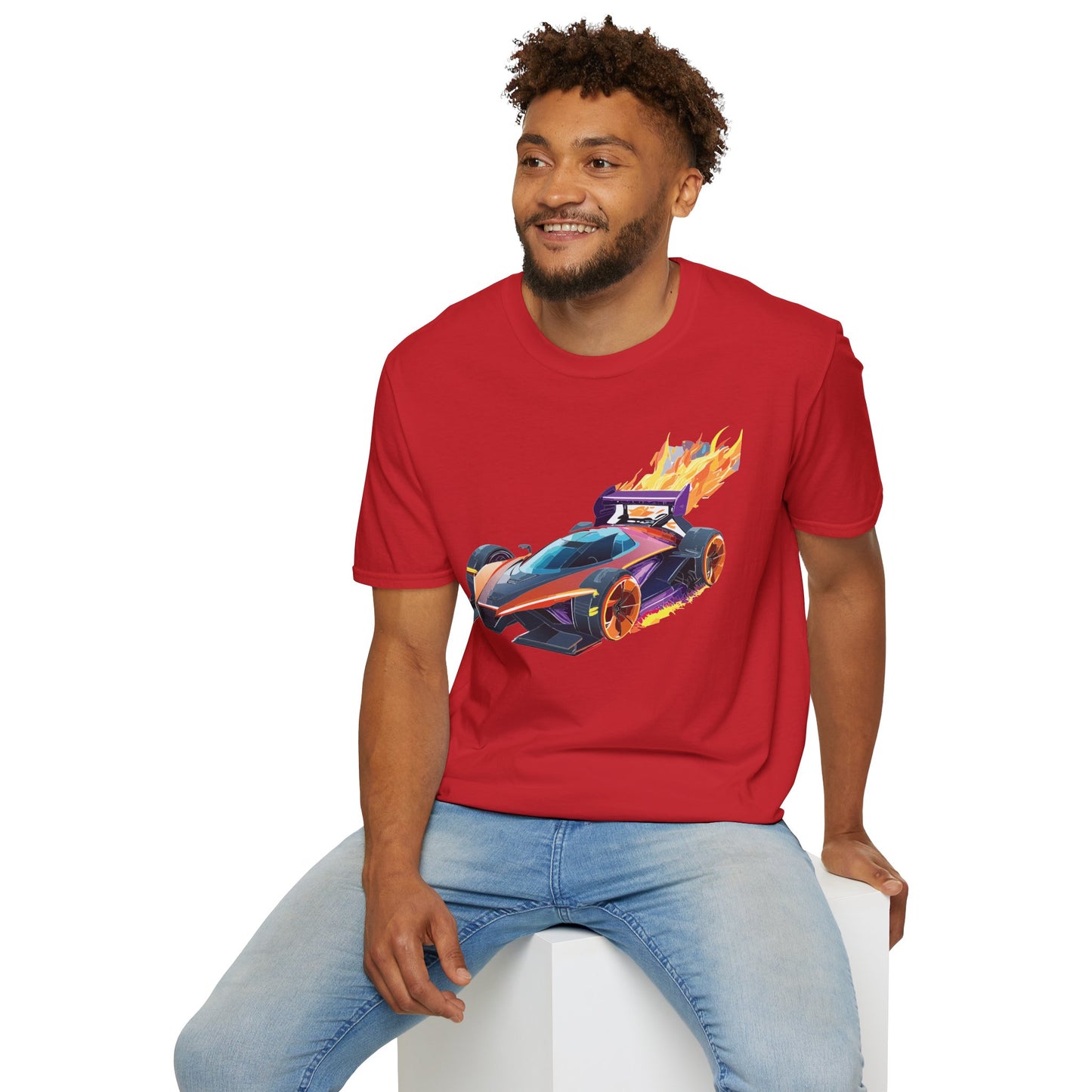 Unisex Car T Shirt Hot Wheels Graphic Tee Car Shirt Gildan Softstyle 64000 Cotton Tee