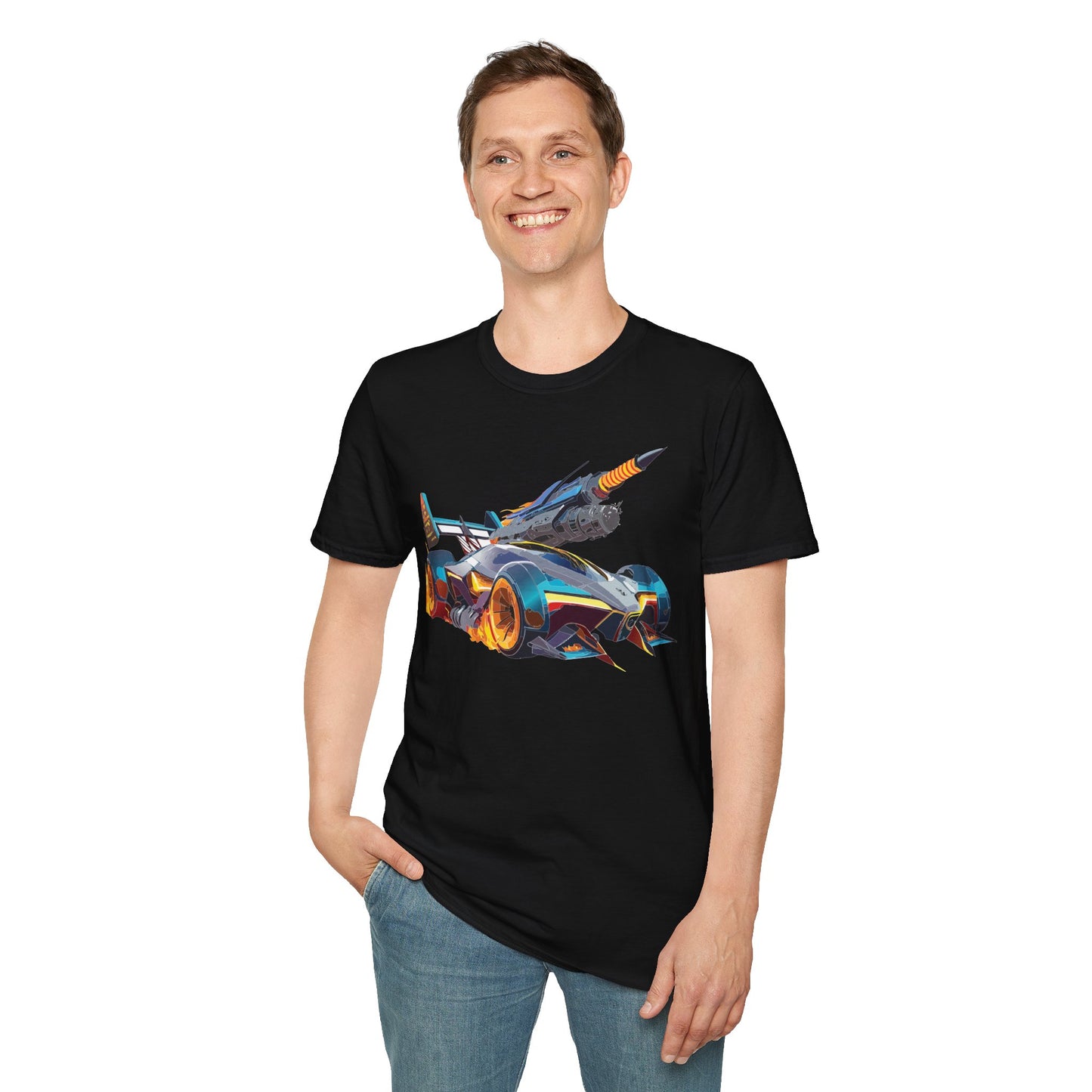 Unisex Car T Shirt Softstyle Cotton Tee With Car Design Hot Wheels Graphic Tee For Men And Women
