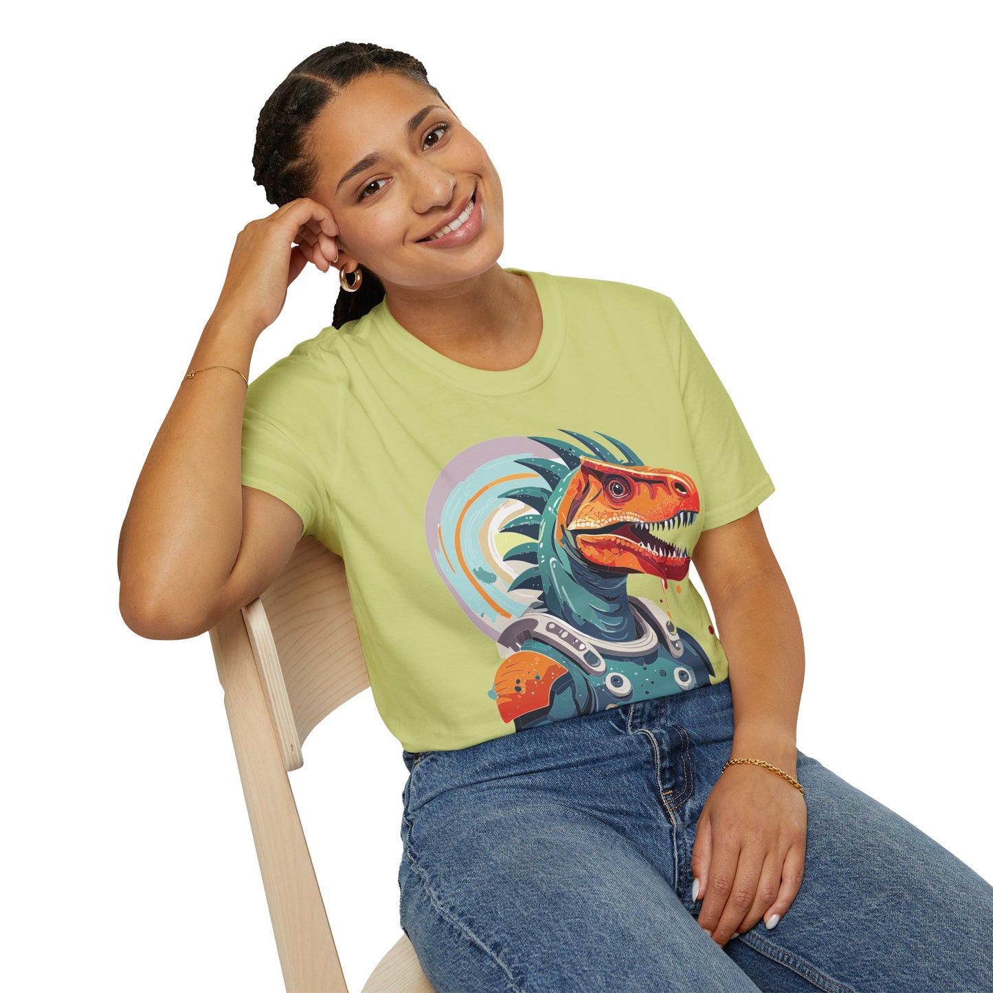 Unisex Gildan Softstyle 64000 Alien T Shirt With Cosmos Space Alien Art Graphic Tee