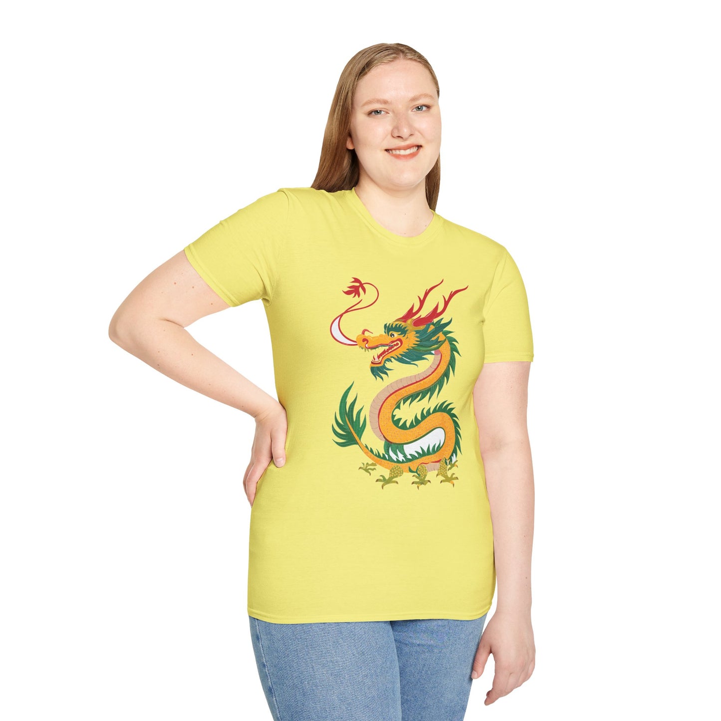Dragon T Shirt Unisex Dragon Shirt Animal Shirt Gildan Softstyle 64000 100 Percent Cotton Tee