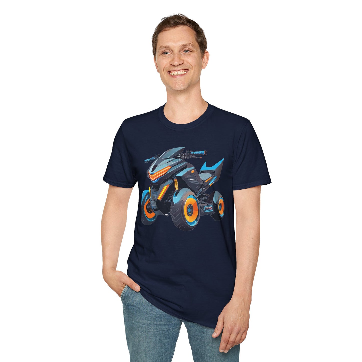 Unisex Motorcycle Art Design T Shirt Softstyle 64000 MTB Graphic Tee For Riders