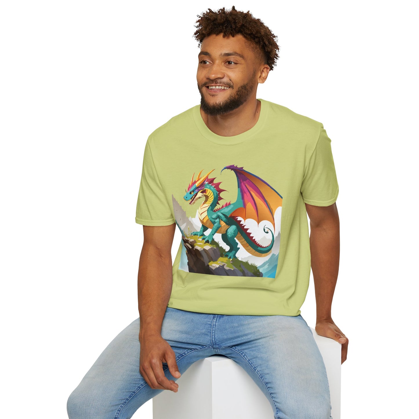 Dragon T Shirt Unisex Dragon Shirt With Animal Art Design Softstyle Cotton Tee Shirt