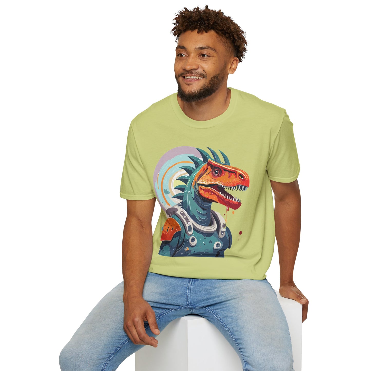 Unisex Gildan Softstyle 64000 Alien T Shirt With Cosmos Space Alien Art Graphic Tee