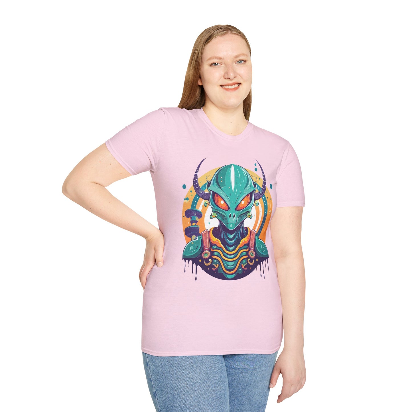 Alien T Shirt Cosmos Shirt Unisex Softstyle Tee 100 Percent Ring Spun Cotton Short Sleeve