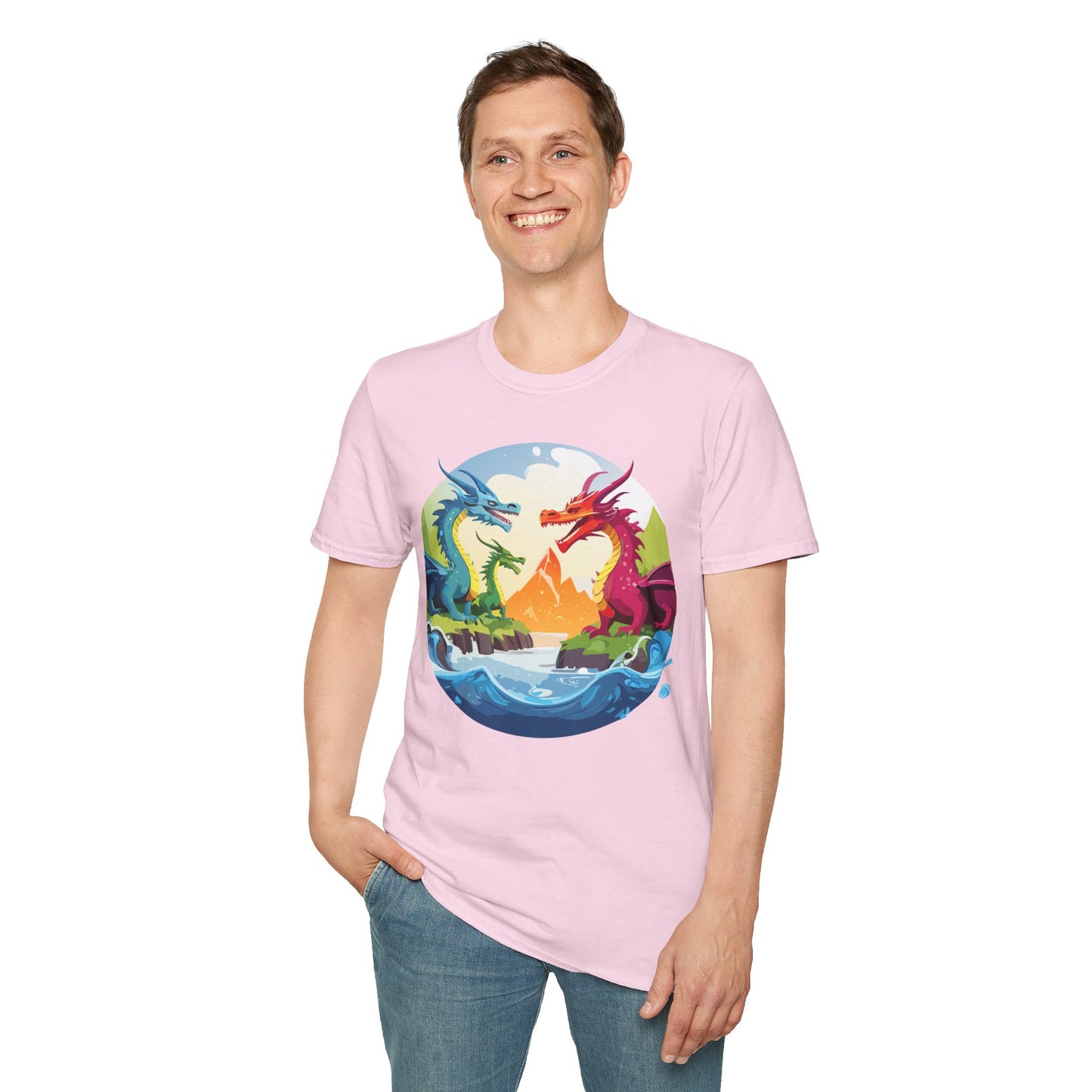 Dragon T Shirt Unisex Dragon Tee 100 Percent Ring Spun Cotton Softstyle Comfort Fit