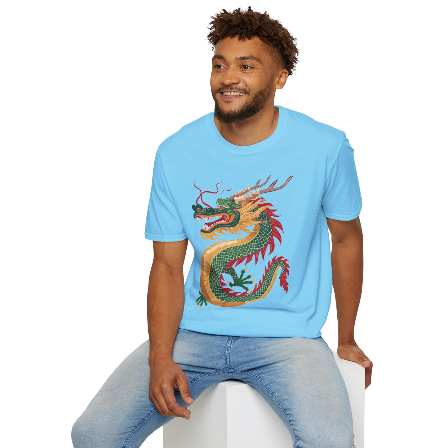 Dragon T Shirt Unisex Dragon Shirt With Animal Art Design Gildan Softstyle 64000 Tee