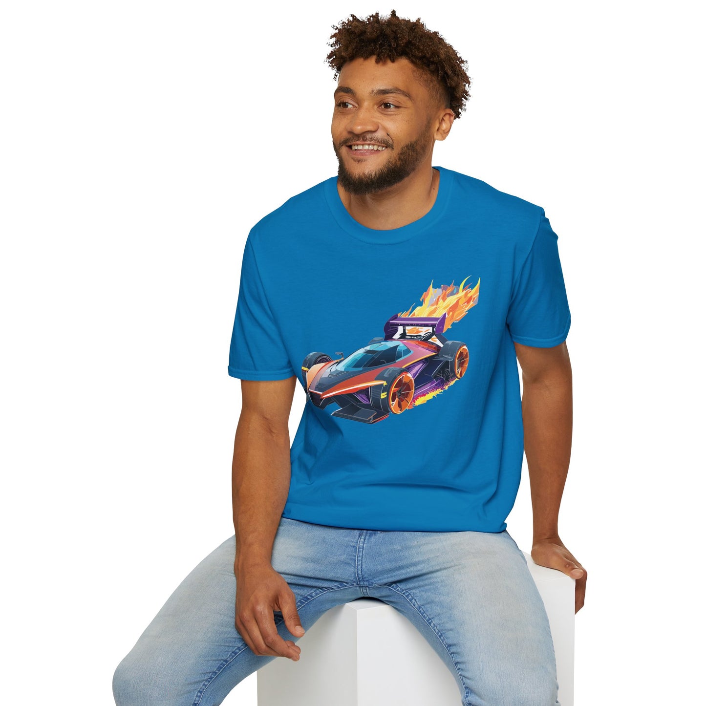 Unisex Car T Shirt Hot Wheels Graphic Tee Car Shirt Gildan Softstyle 64000 Cotton Tee