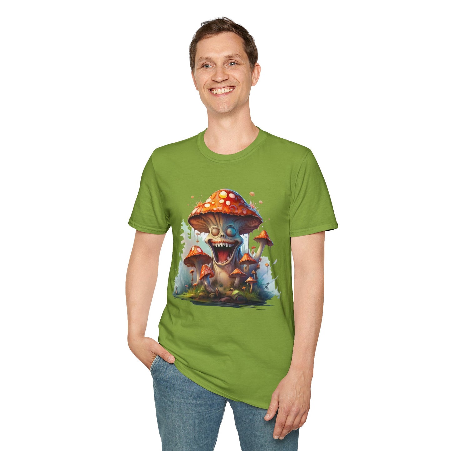 Mashroom Short Sleeve Tee Unisex Funny Mashroom Shirt With Fungus Graphic Gildan Softstyle 64000