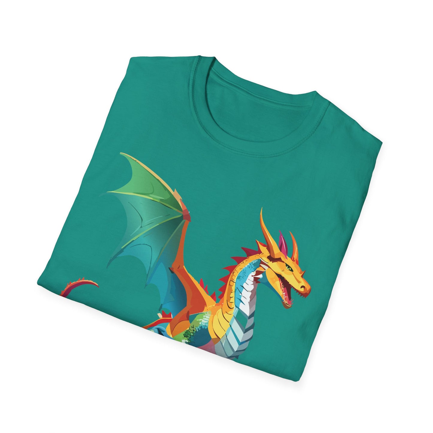Dragon T Shirt Unisex Animal Design Tee Softstyle Gildan 64000 100 Percent Ring Spun Cotton