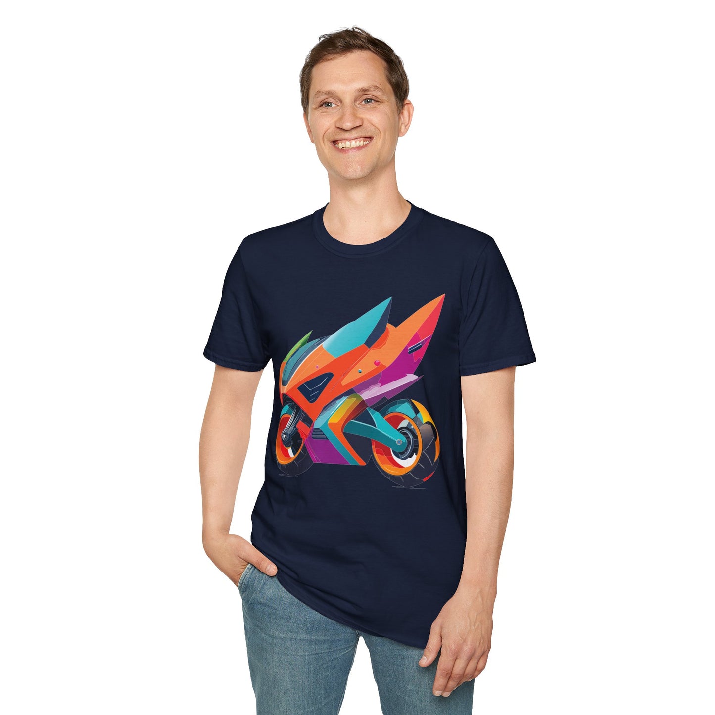Unisex Bike T Shirt Moto Shirt Motorcycle MTB T Shirt 100 Percent Cotton Softstyle