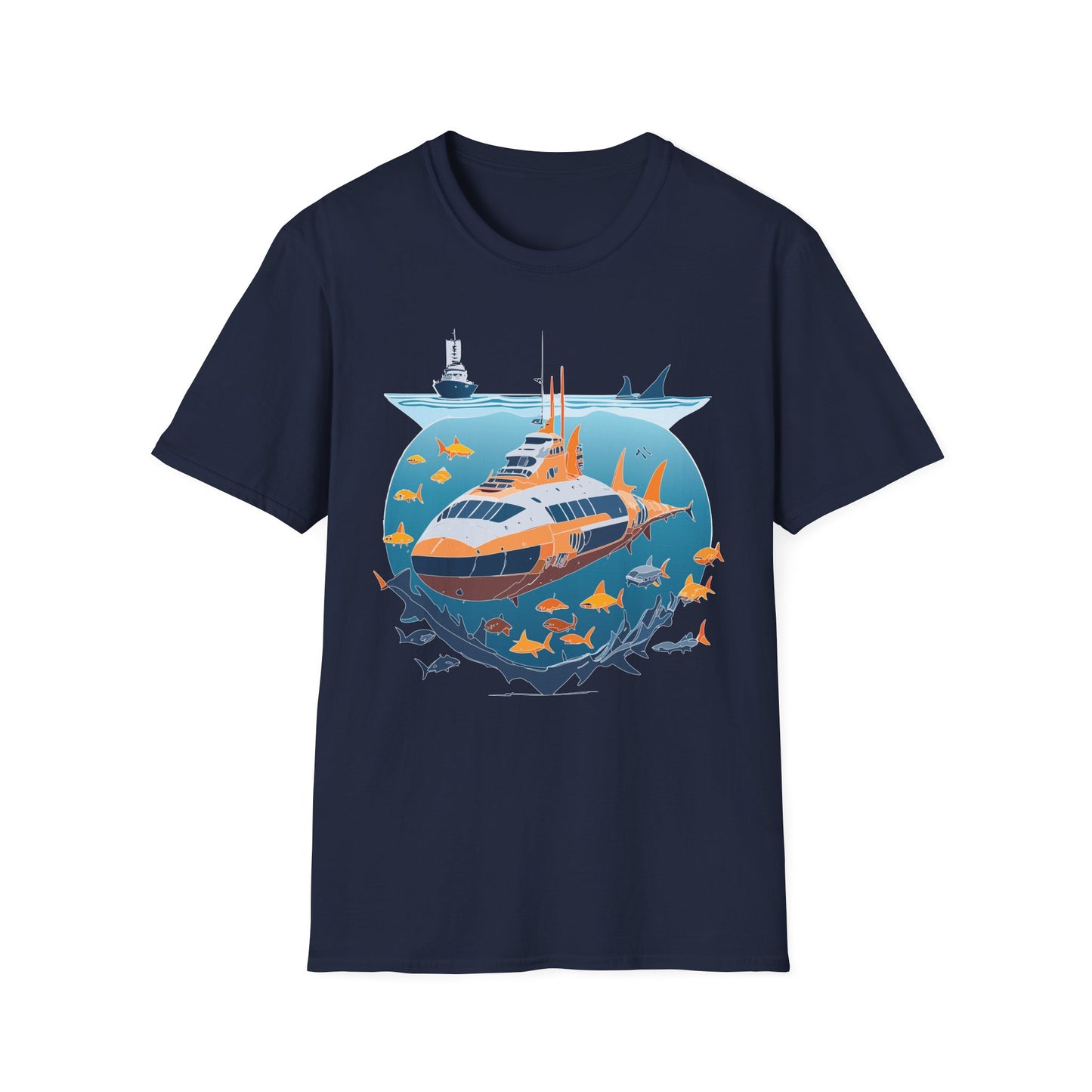 Ocean Tee Shirt, Ocean Shirt, Shirt with Ocean, U boat Tees, Shirt with U-Boat