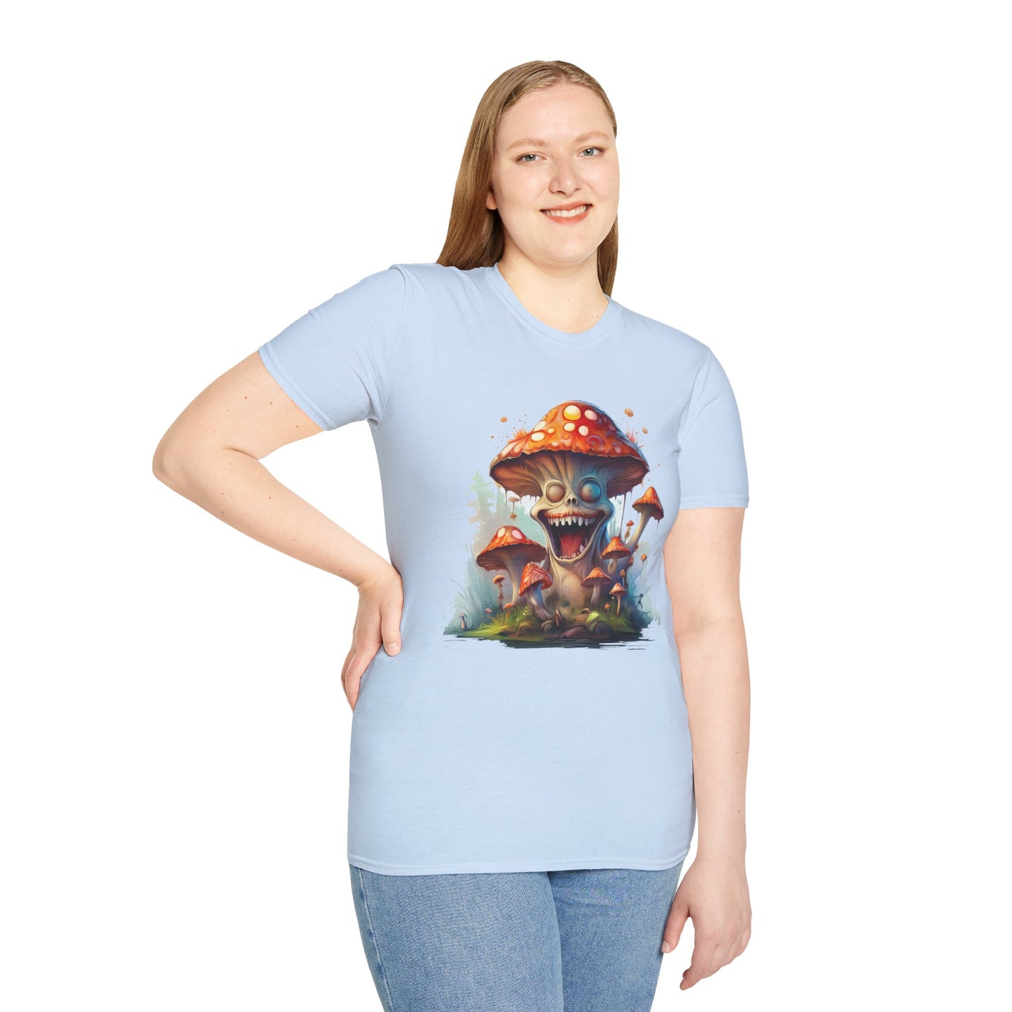Mashroom Short Sleeve Tee Unisex Funny Mashroom Shirt With Fungus Graphic Gildan Softstyle 64000