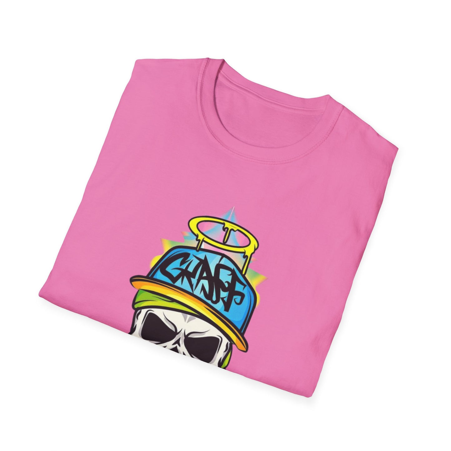 Unisex Skull Graphic Tee Shirt With Skeleton Design Softstyle 64000 100 Percent Ring Spun Cotton
