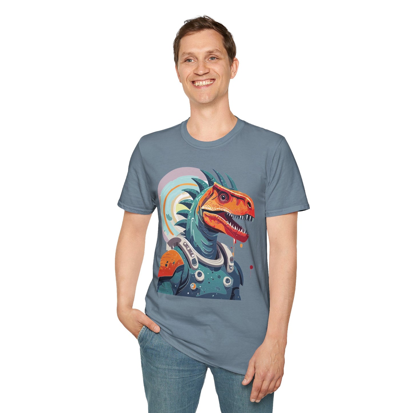 Unisex Gildan Softstyle 64000 Alien T Shirt With Cosmos Space Alien Art Graphic Tee