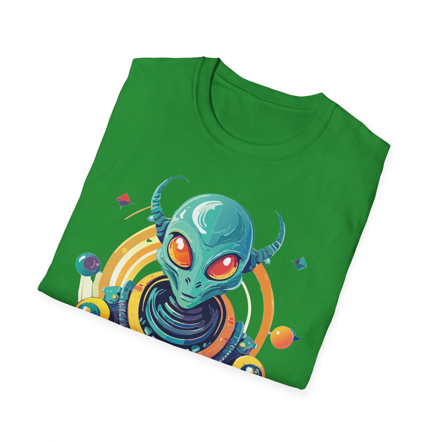 Alien Cosmos T Shirt Unisex Softstyle Cotton Tee With Alien Art Design Premium Comfort