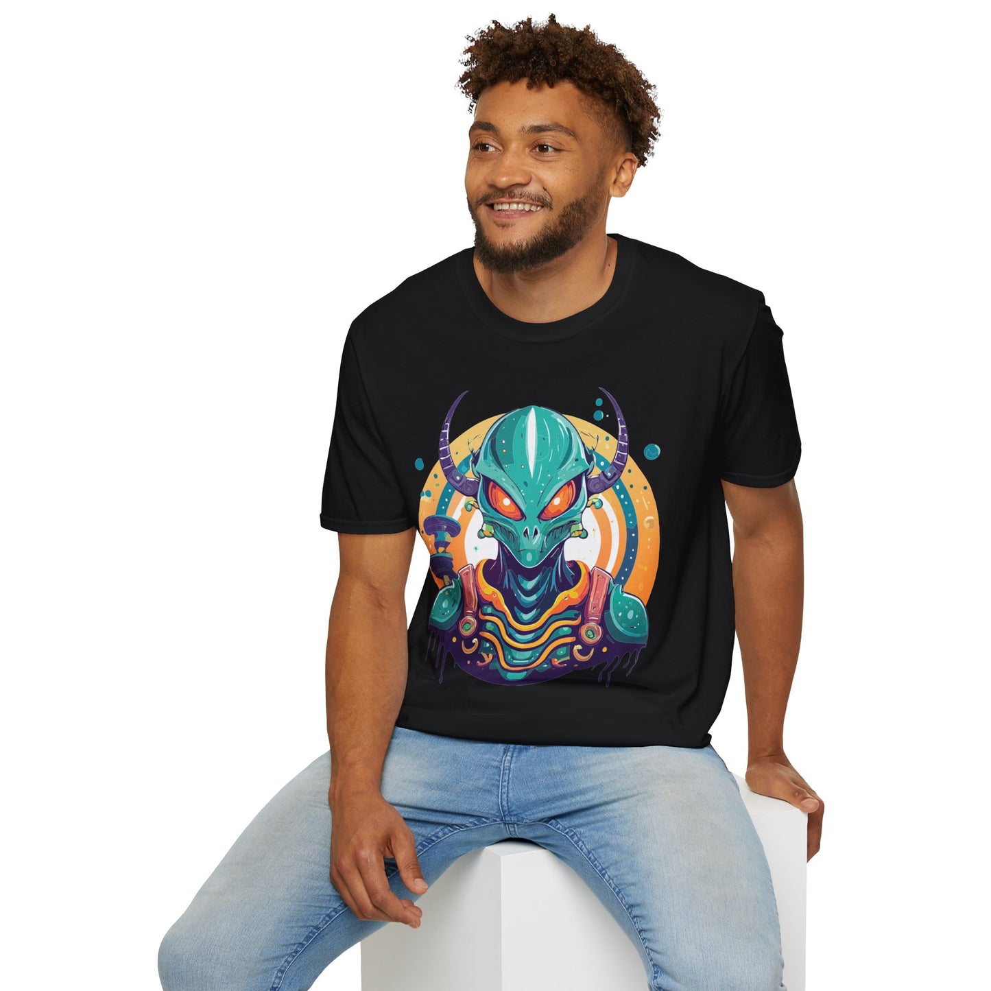Alien T Shirt Cosmos Shirt Unisex Softstyle Tee 100 Percent Ring Spun Cotton Short Sleeve