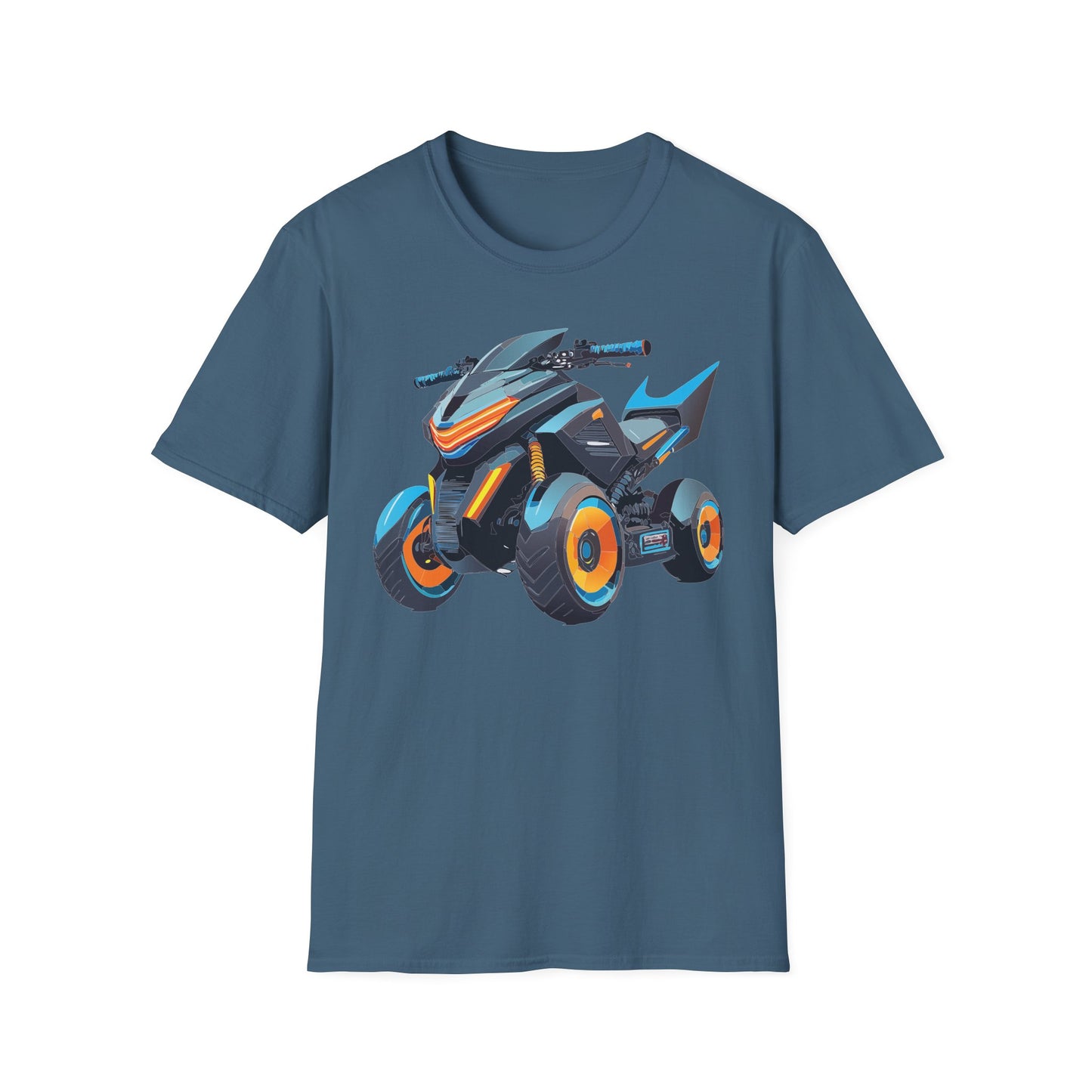 Unisex Motorcycle Art Design T Shirt Softstyle 64000 MTB Graphic Tee For Riders