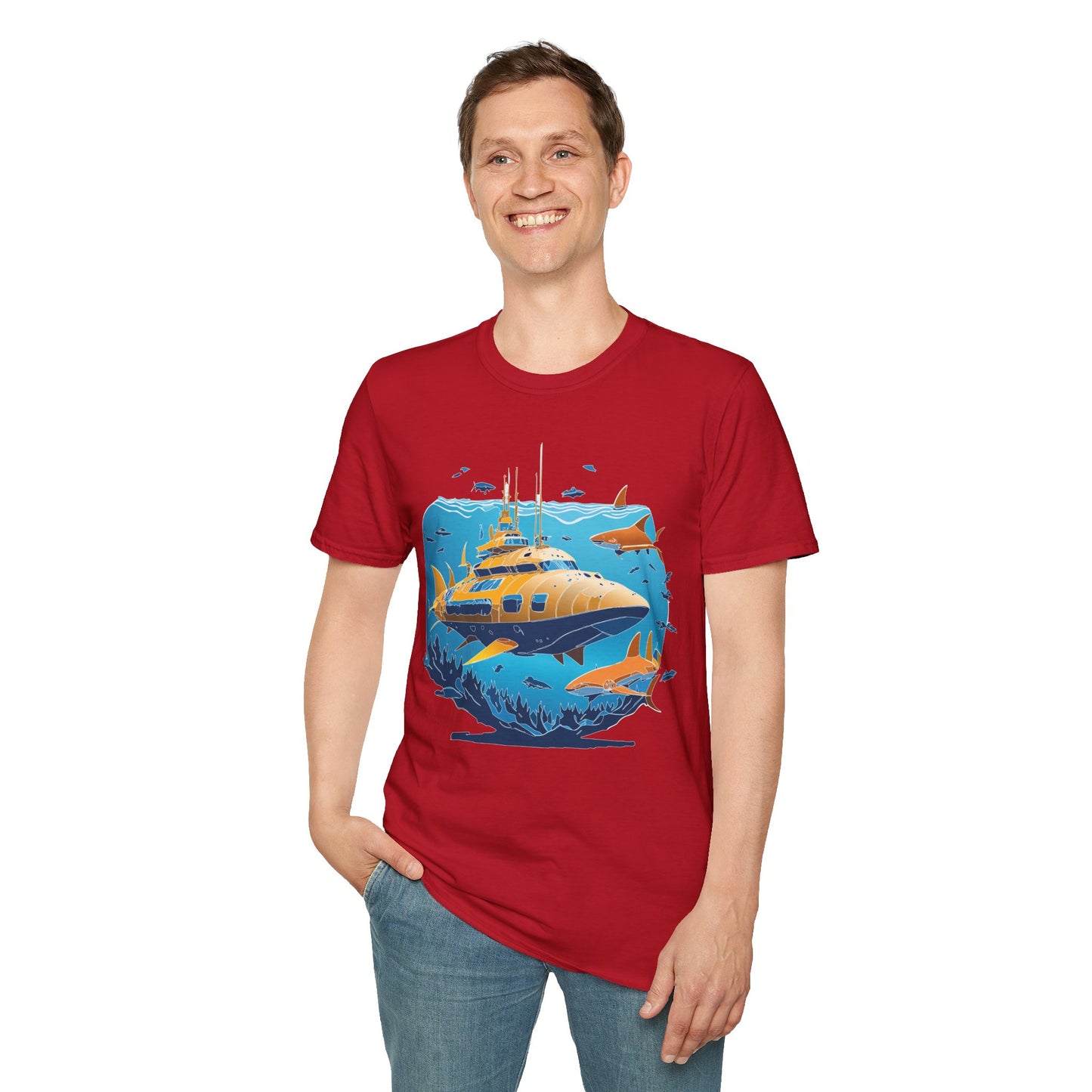 Ocean Tee Shirt, Ocean Shirt, Shirt with Ocean, U boat Tees, Shirt with U-Boat