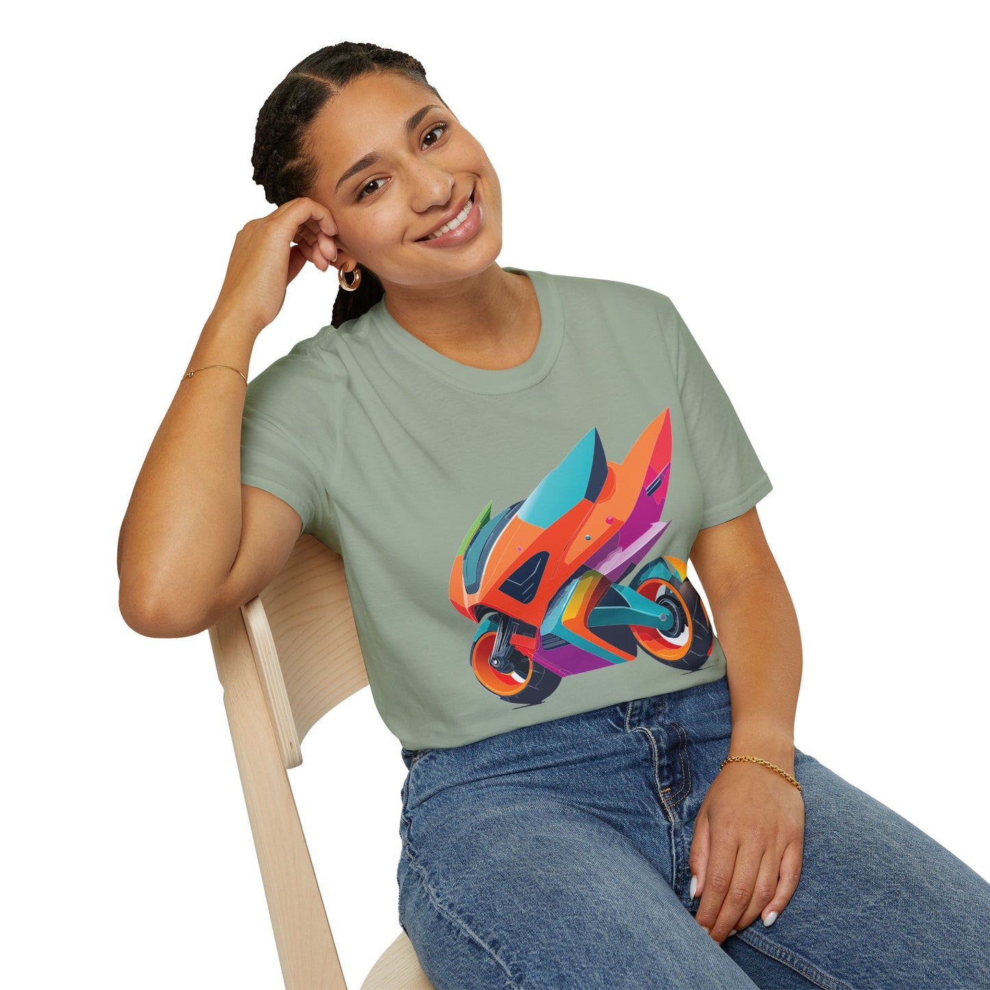 Unisex Bike T Shirt Moto Shirt Motorcycle MTB T Shirt 100 Percent Cotton Softstyle
