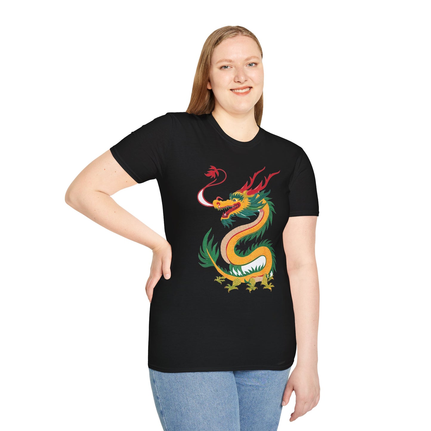 Dragon T Shirt Unisex Dragon Shirt Animal Shirt Gildan Softstyle 64000 100 Percent Cotton Tee