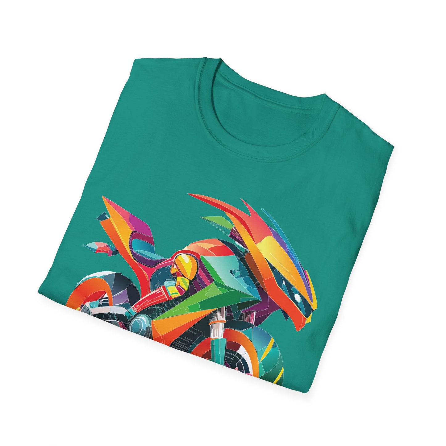 Unisex Bike T Shirt With Motorcycle Artwork Premium Cotton MTB Tee Softstyle 64000