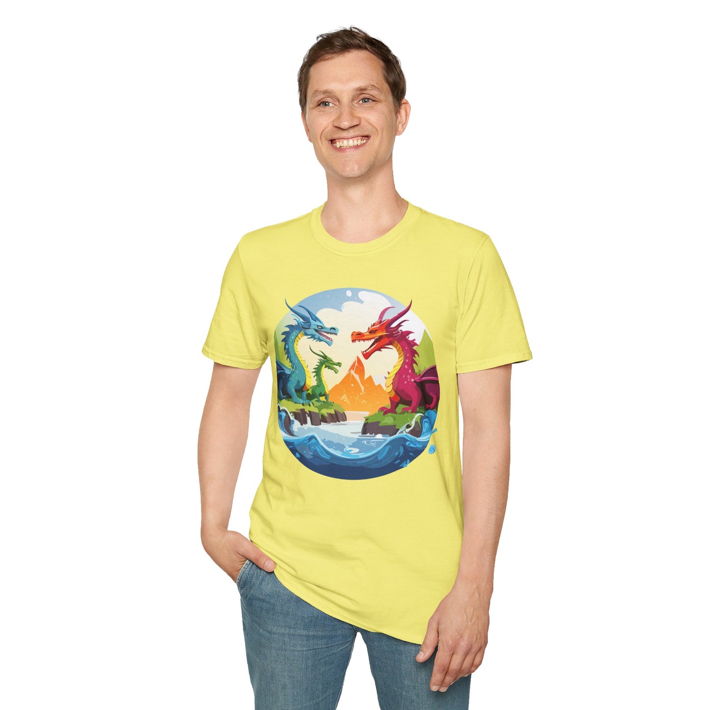 Dragon T Shirt Unisex Dragon Tee 100 Percent Ring Spun Cotton Softstyle Comfort Fit