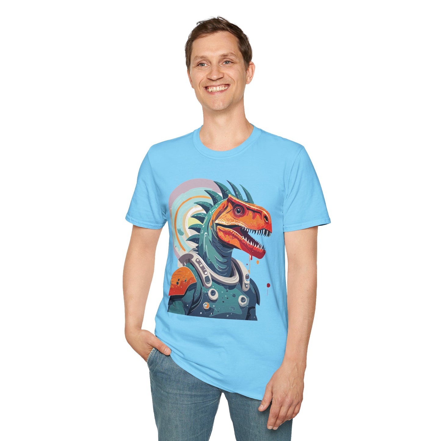 Unisex Gildan Softstyle 64000 Alien T Shirt With Cosmos Space Alien Art Graphic Tee