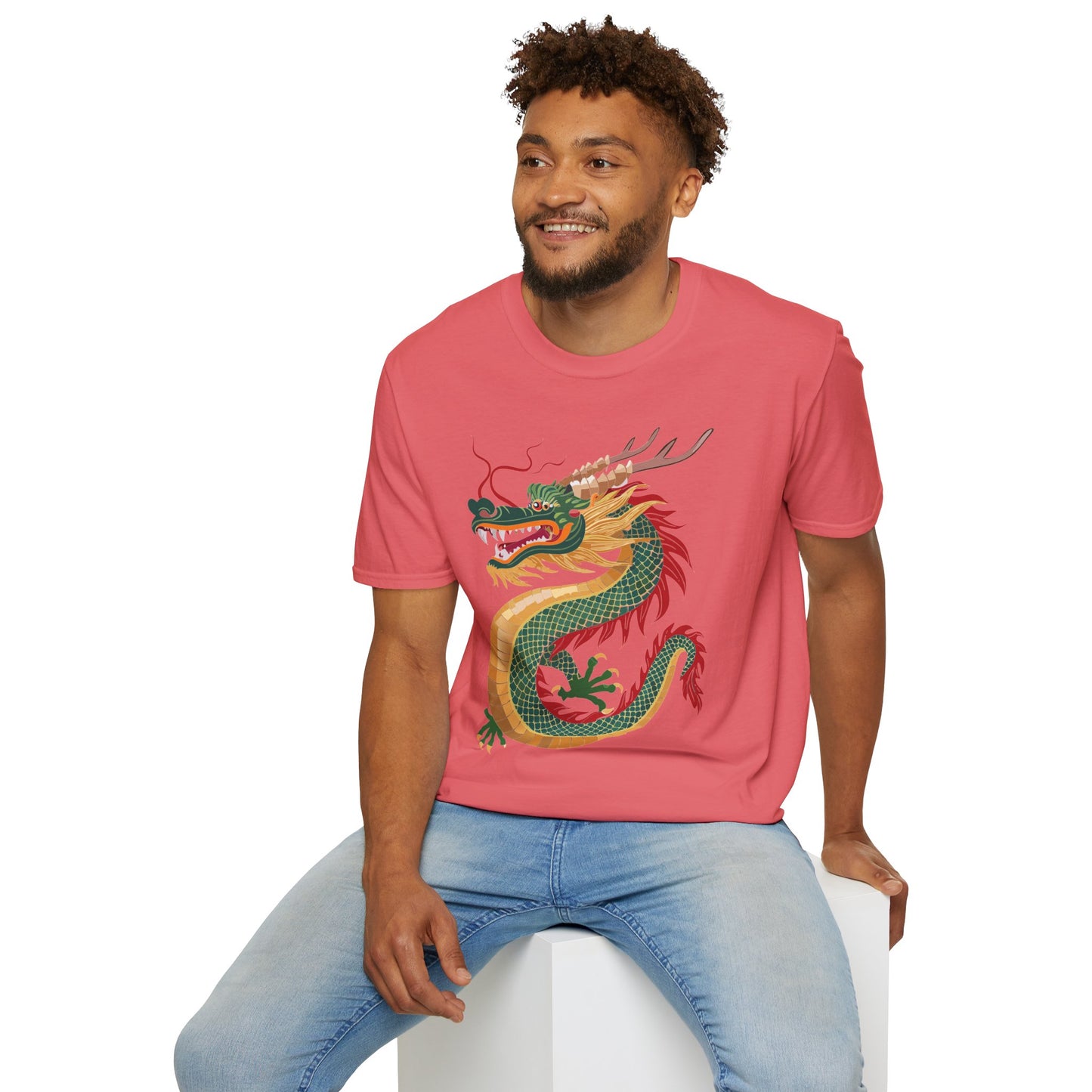 Dragon T Shirt Unisex Dragon Shirt With Animal Art Design Gildan Softstyle 64000 Tee