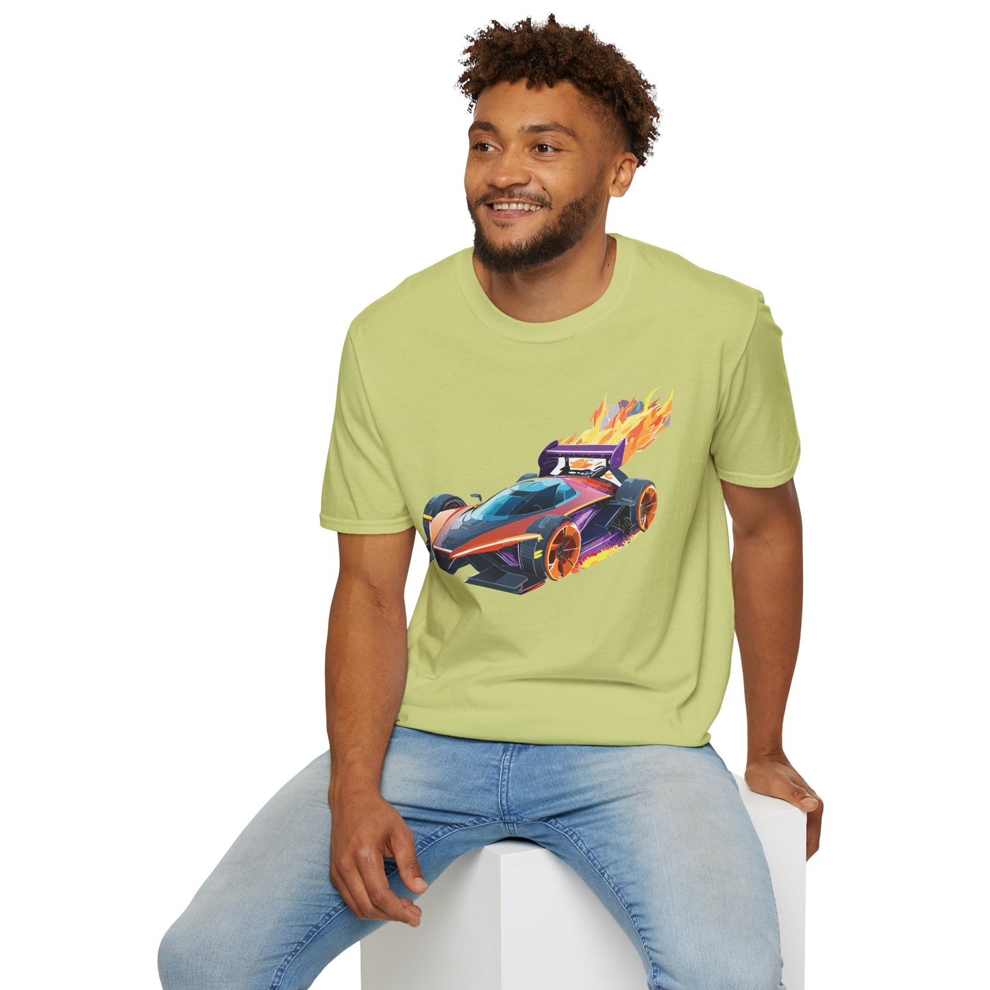 Unisex Car T Shirt Hot Wheels Graphic Tee Car Shirt Gildan Softstyle 64000 Cotton Tee