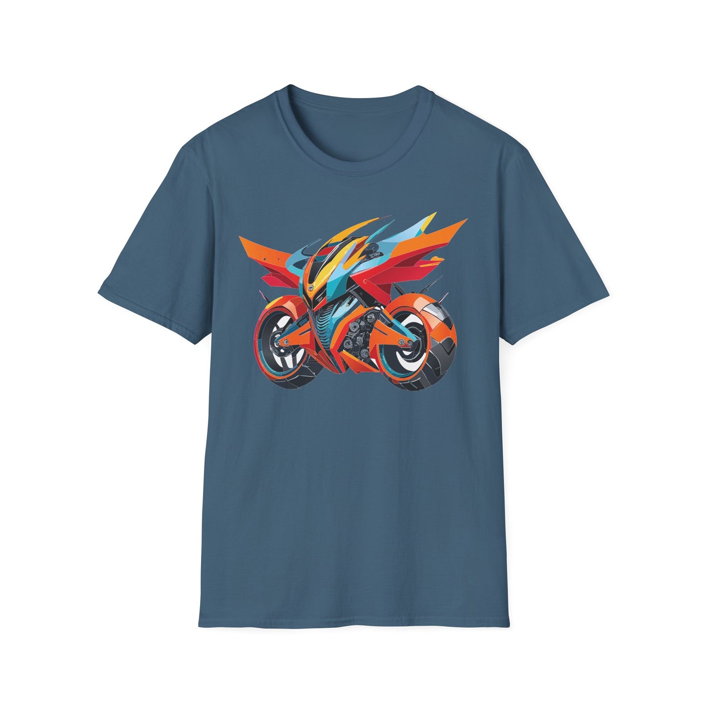 Unisex Bike T Shirt With Motorcycle Art Design Graphic Tee Softstyle 64000 Cotton