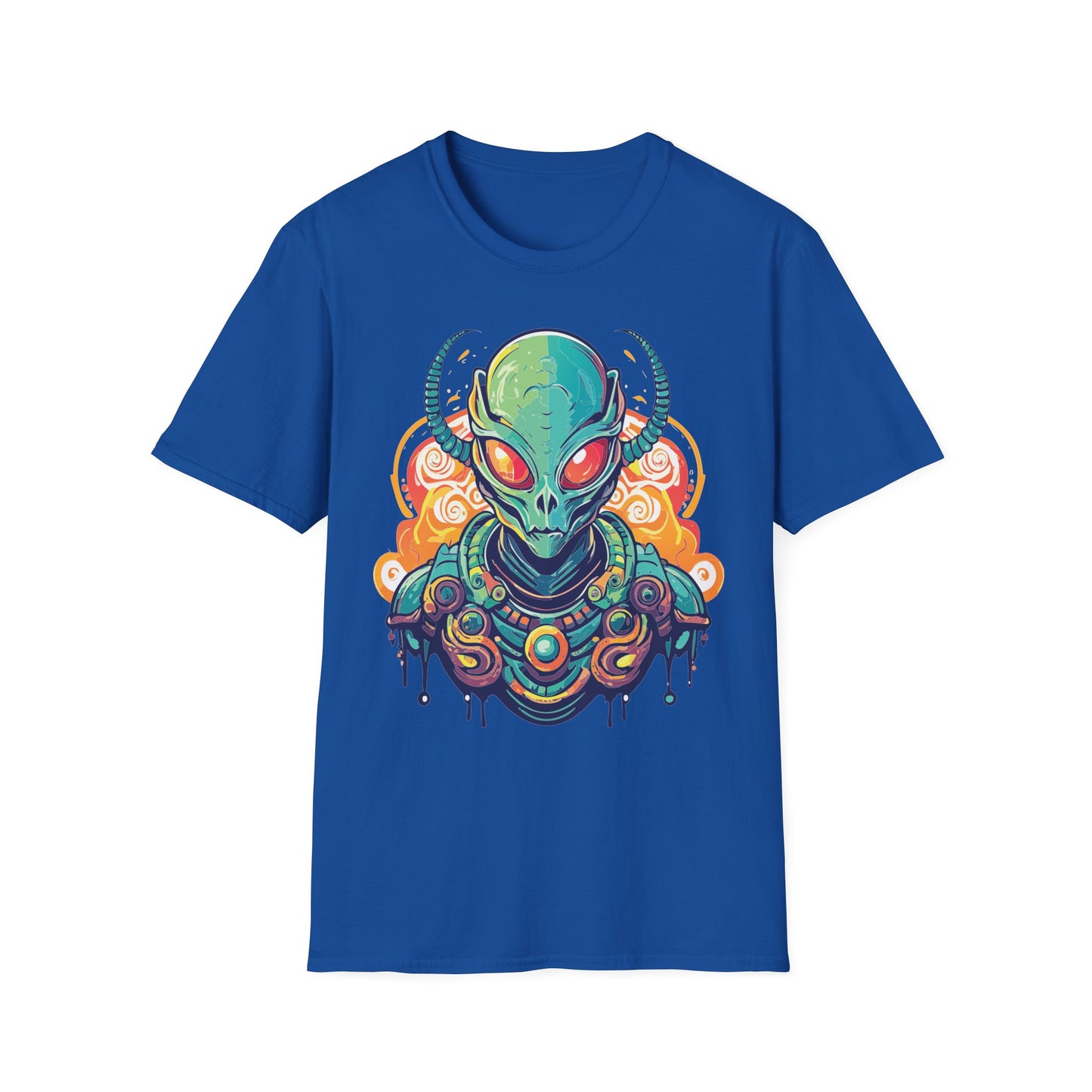 Cosmos Alien T Shirt Unisex Softstyle Cotton Tee With Space Artwork Graphic Design