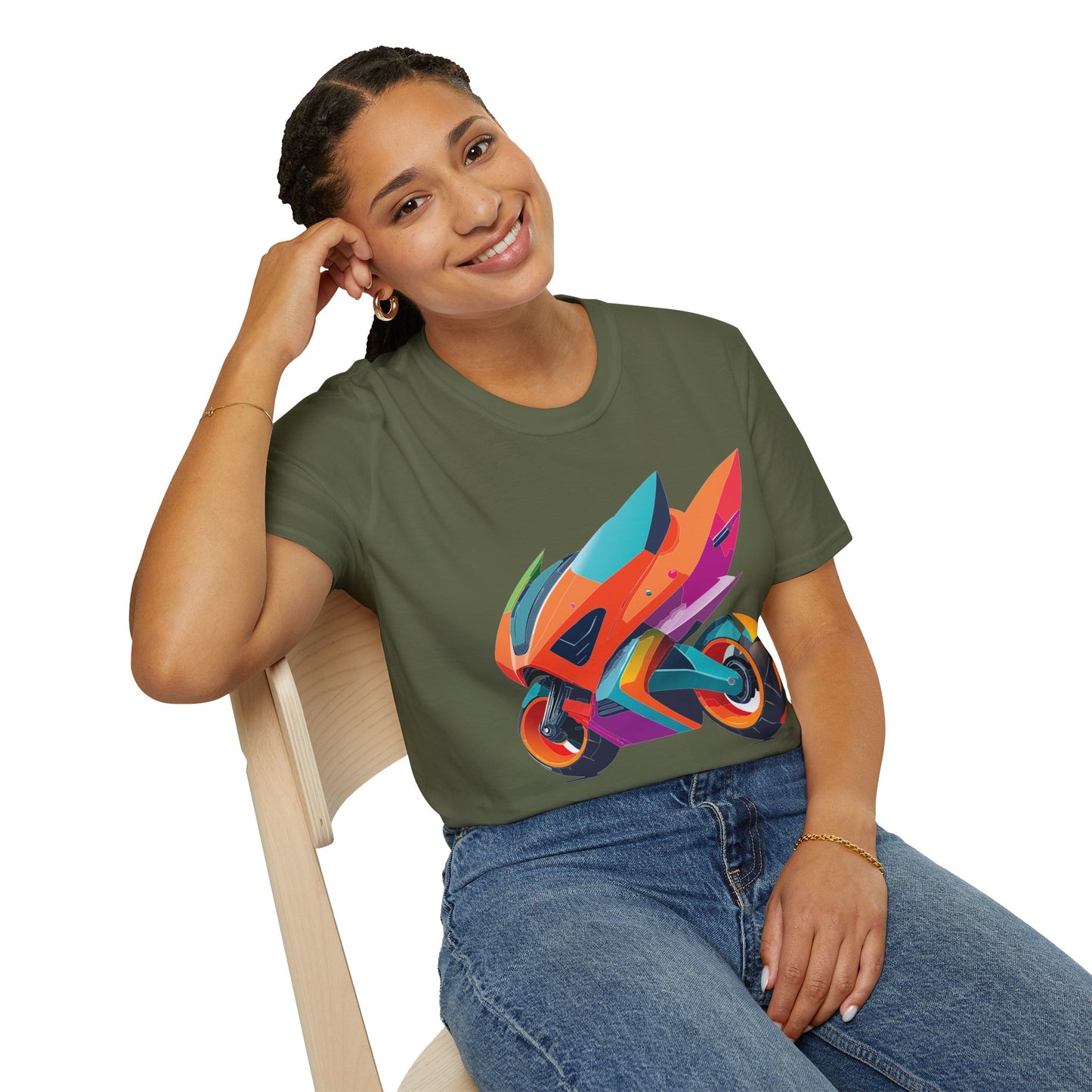 Unisex Bike T Shirt Moto Shirt Motorcycle MTB T Shirt 100 Percent Cotton Softstyle