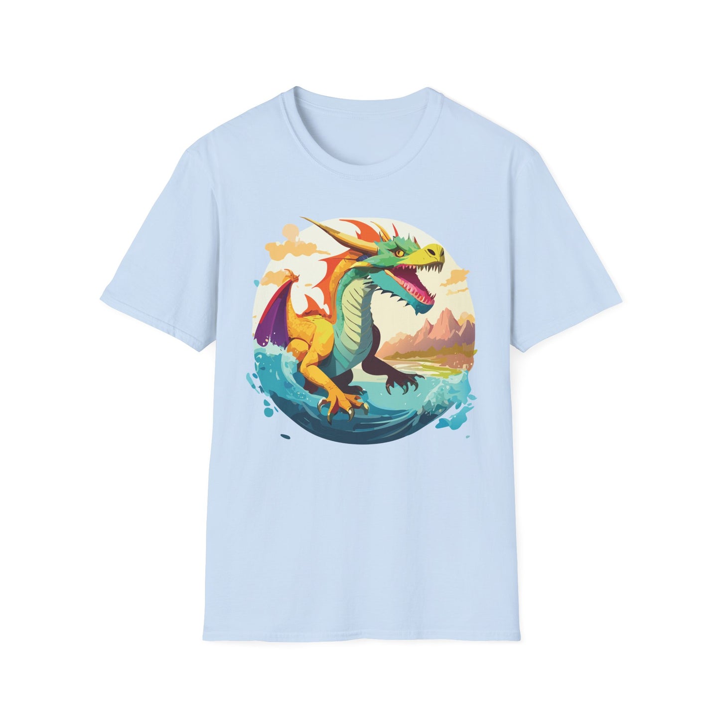 Dragon T Shirt Unisex Animal Print Dragon Shirt Gildan Softstyle Cotton Tee 64000