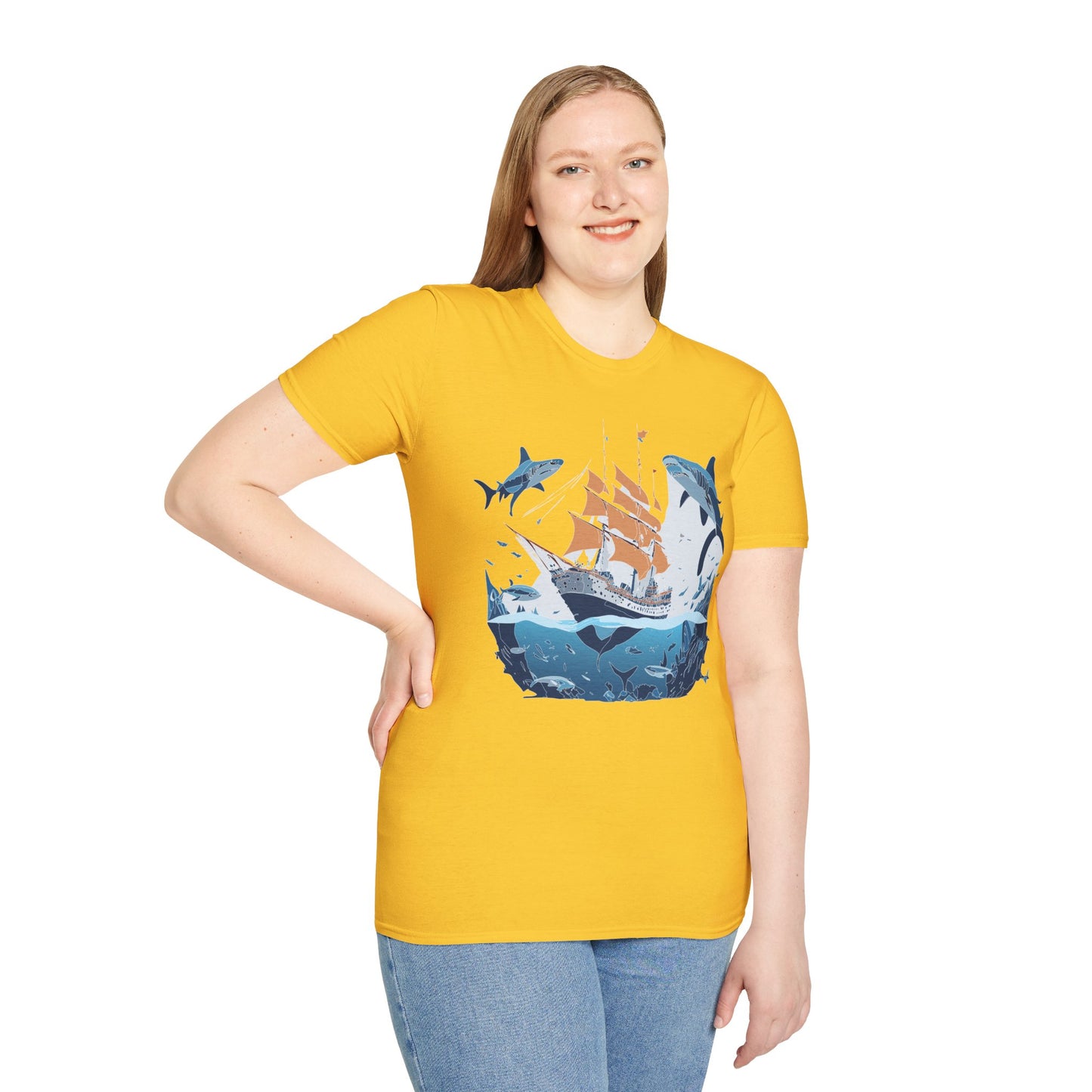 Ocean Tee Shirt, Ocean Shirt, Shirt with Ocean, U boat Tees, Shirt with U-Boat