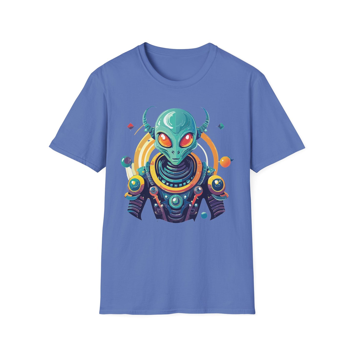 Alien Cosmos T Shirt Unisex Softstyle Cotton Tee With Alien Art Design Premium Comfort