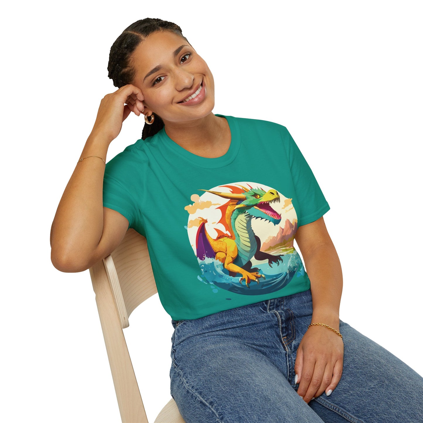 Dragon T Shirt Unisex Animal Print Dragon Shirt Gildan Softstyle Cotton Tee 64000