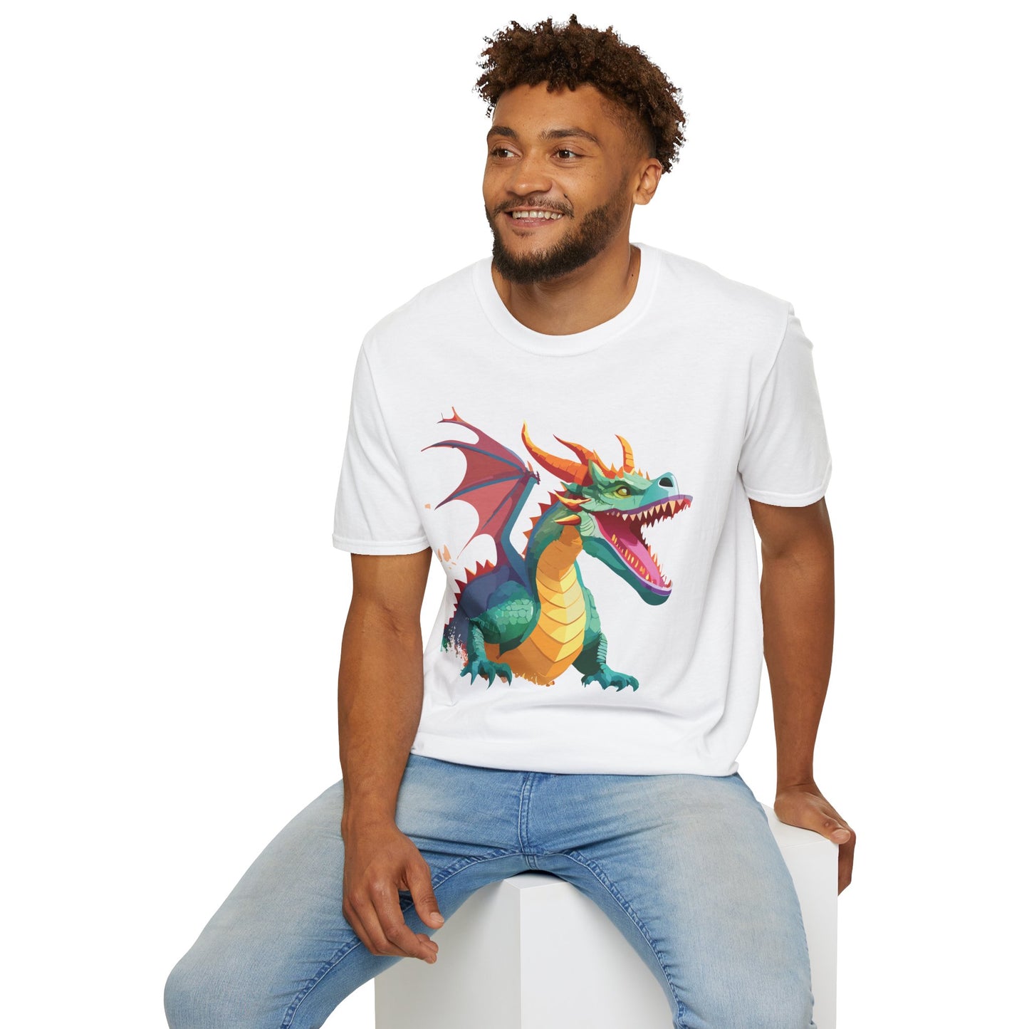 Dragon Graphic T Shirt Unisex Softstyle Cotton Tee Dragon Art Shirt For Men Women