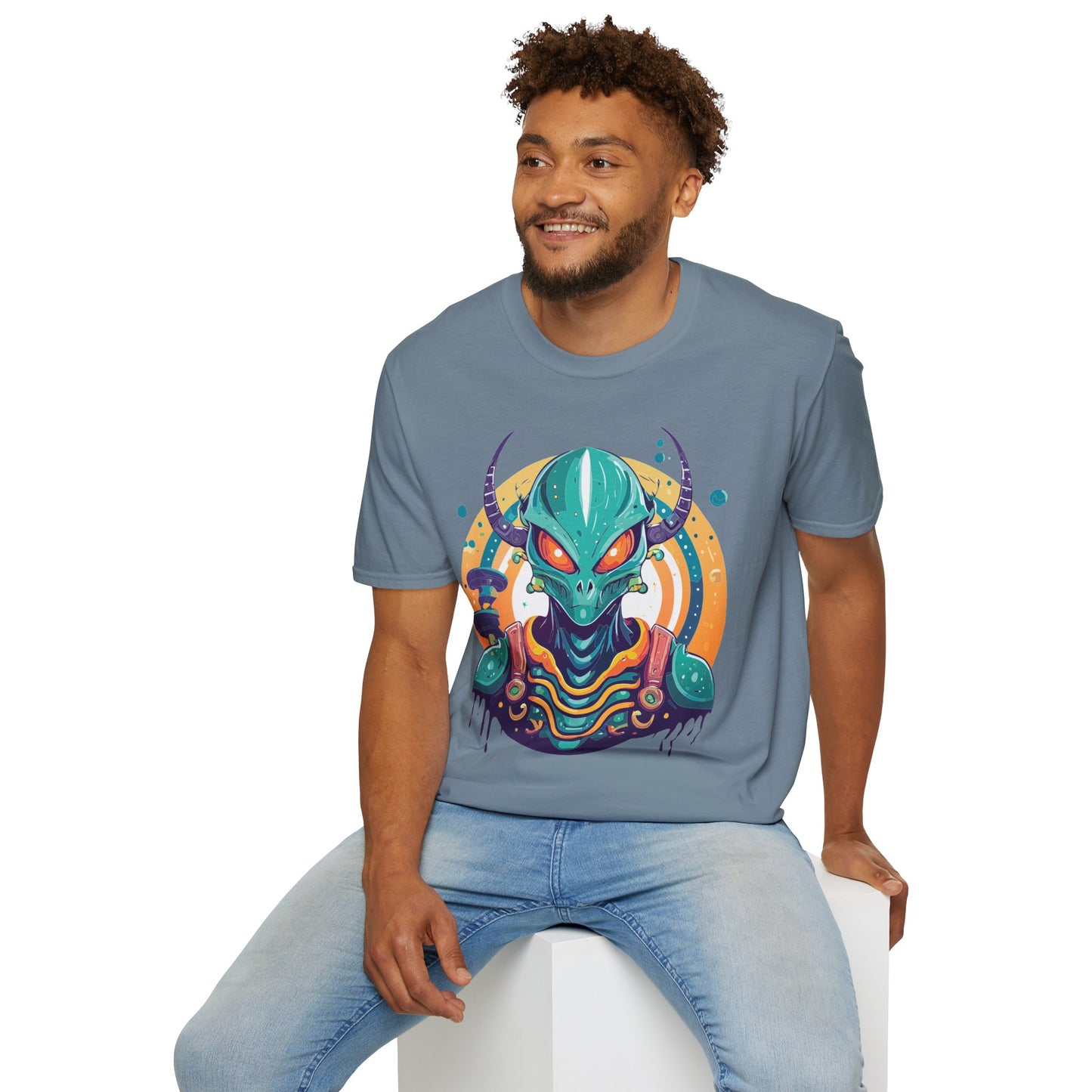 Alien T Shirt Cosmos Shirt Unisex Softstyle Tee 100 Percent Ring Spun Cotton Short Sleeve