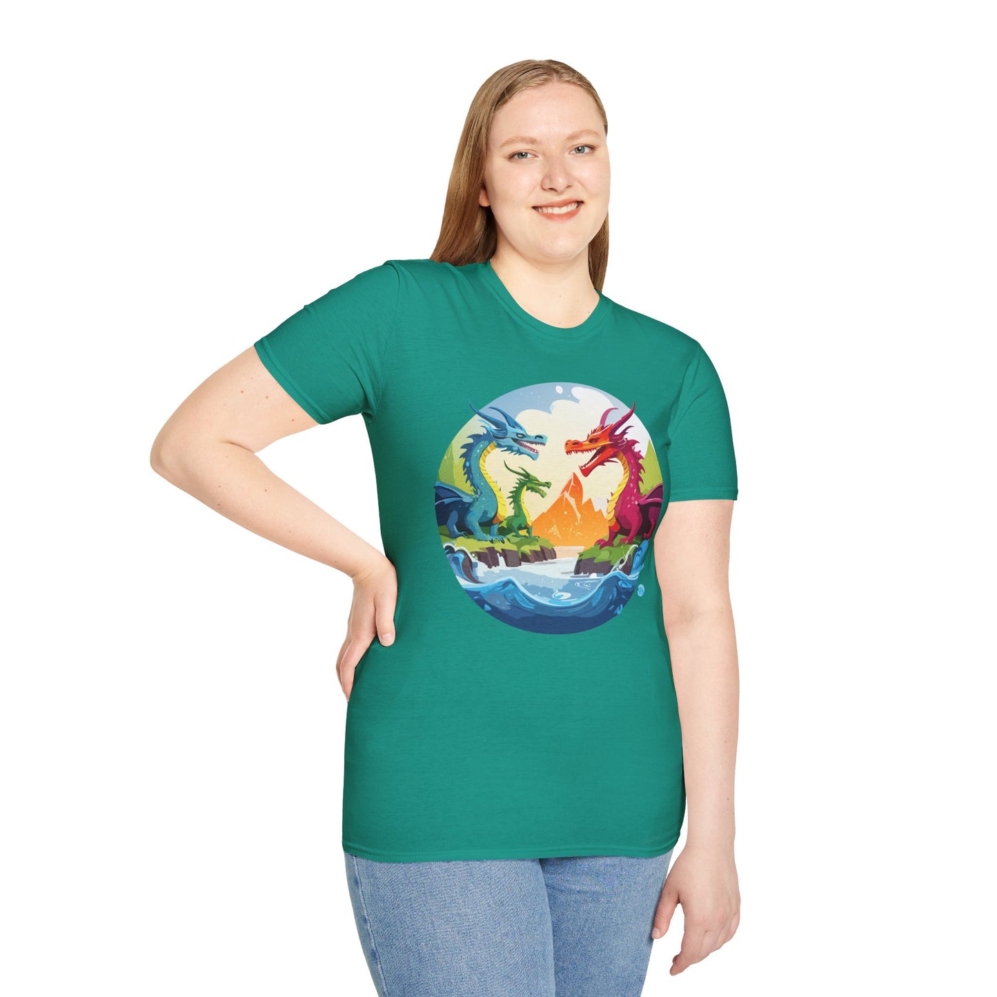 Dragon T Shirt Unisex Dragon Tee 100 Percent Ring Spun Cotton Softstyle Comfort Fit