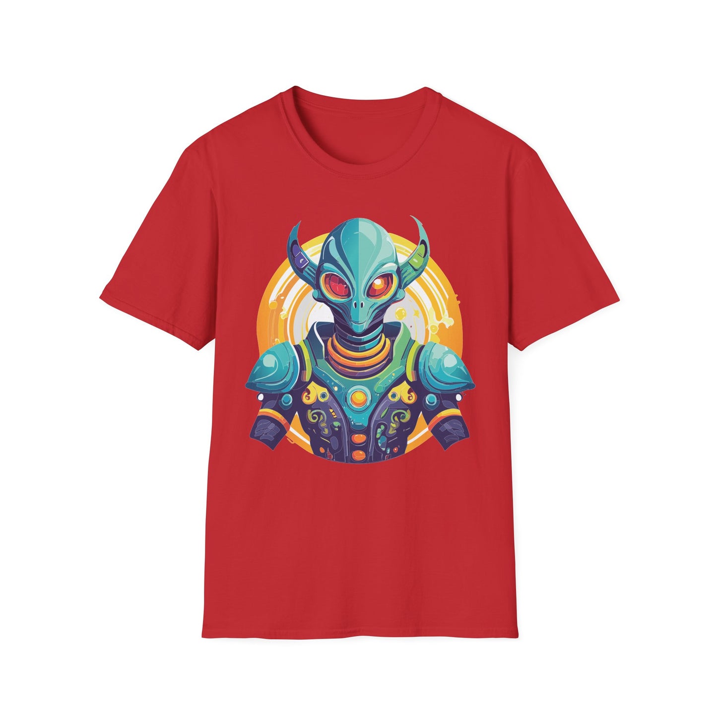 Alien T Shirt Cosmos Design Unisex Softstyle Cotton Tee With Aliens Art Graphic Print