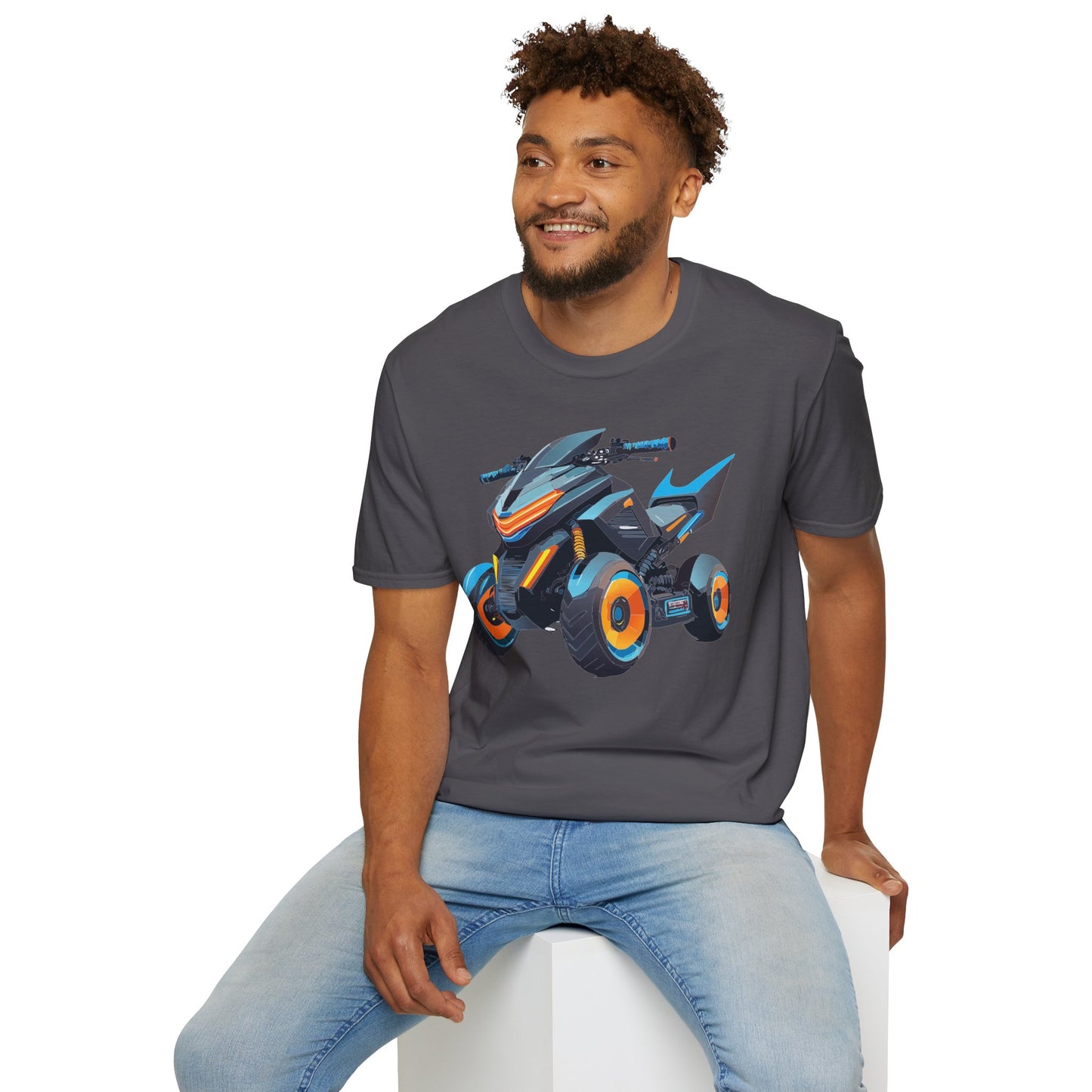 Unisex Motorcycle Art Design T Shirt Softstyle 64000 MTB Graphic Tee For Riders