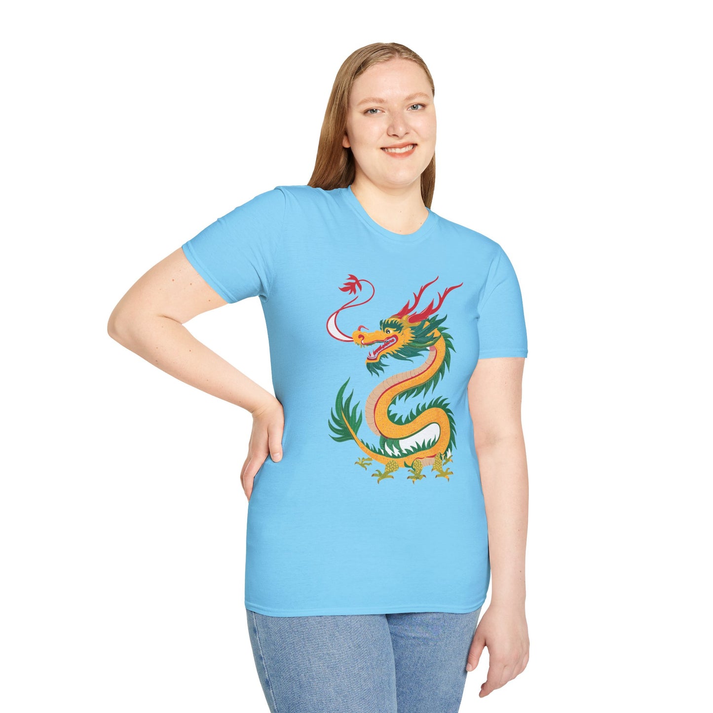 Dragon T Shirt Unisex Dragon Shirt Animal Shirt Gildan Softstyle 64000 100 Percent Cotton Tee