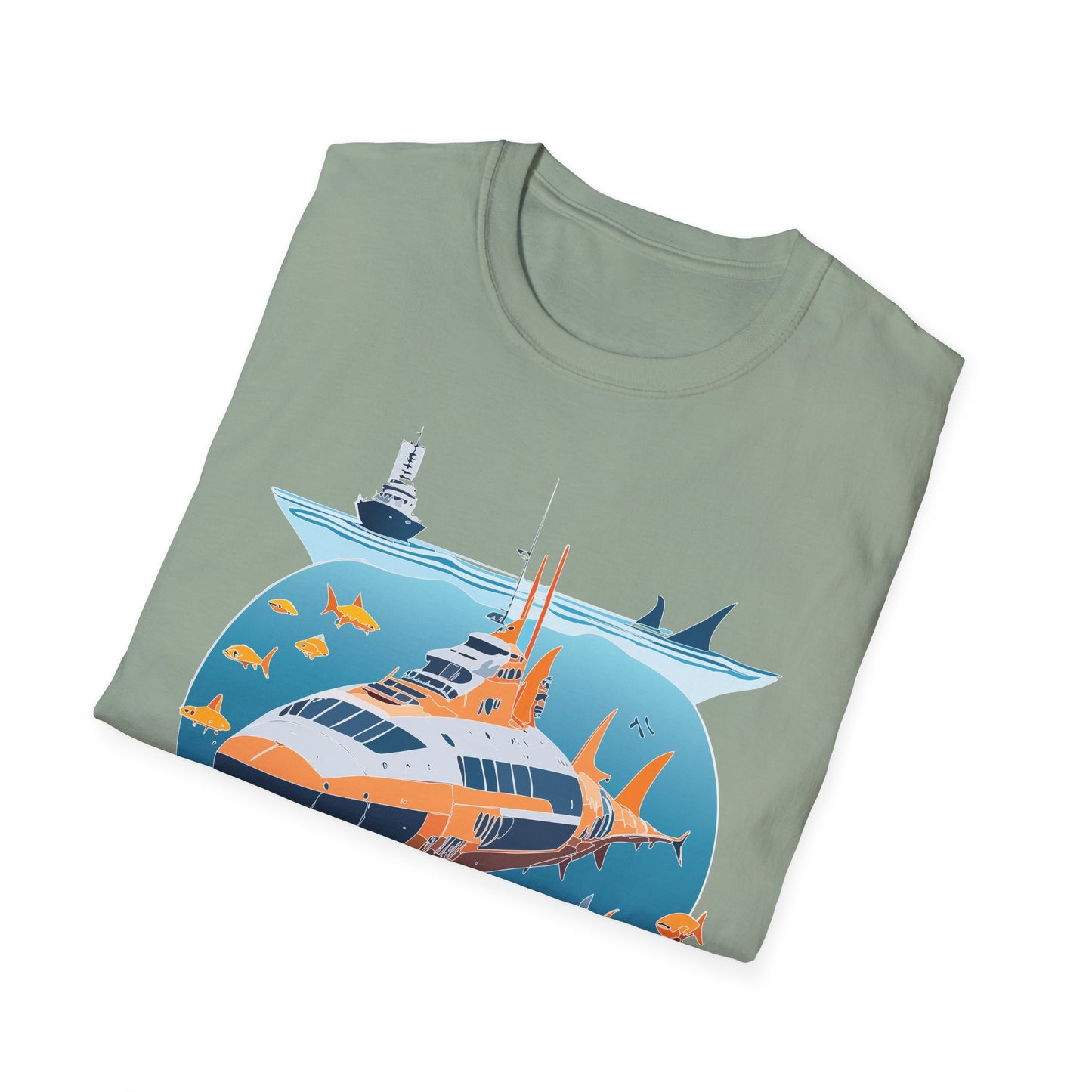Ocean Tee Shirt, Ocean Shirt, Shirt with Ocean, U boat Tees, Shirt with U-Boat