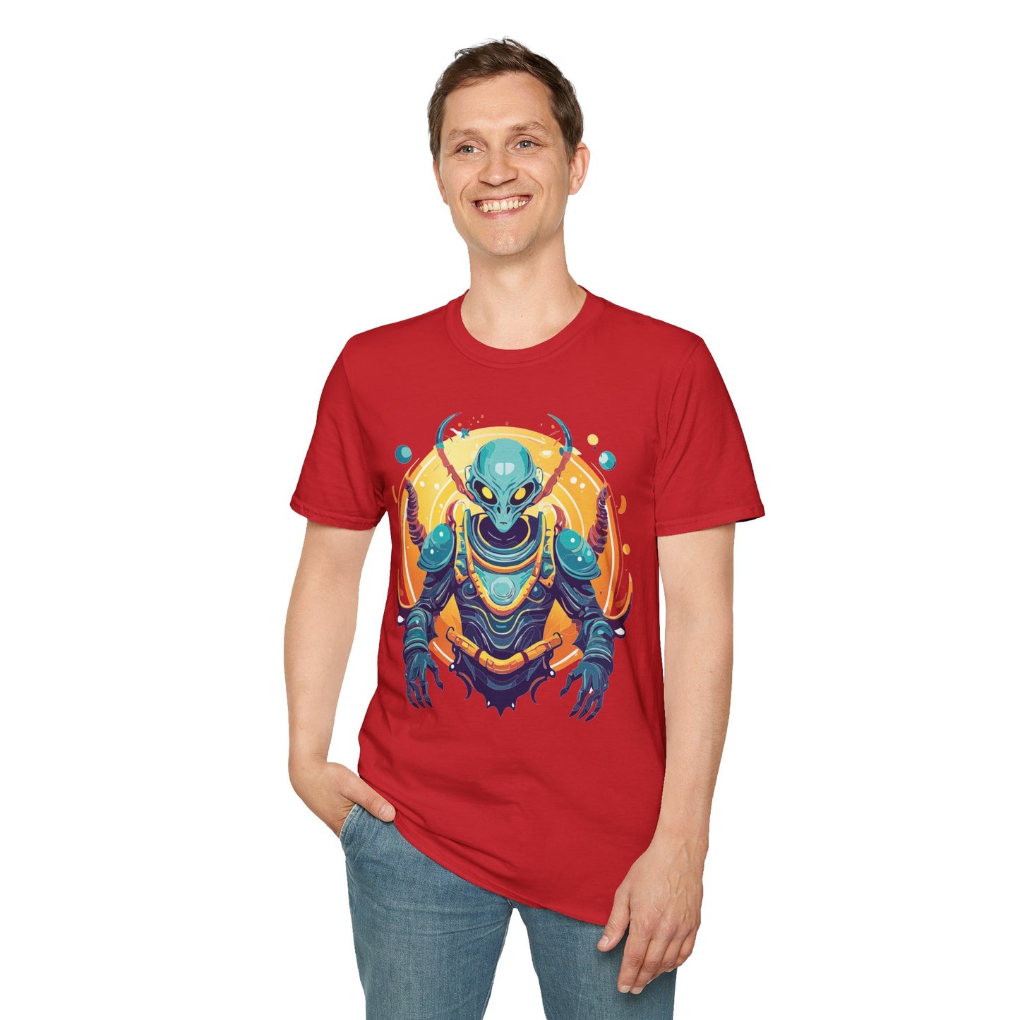Cosmos Alien T Shirt Unisex Softstyle Short Sleeve Tee With Alien Art Design Artwork