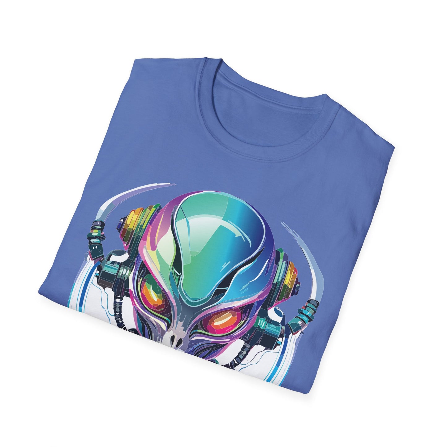 Alien Cosmos T Shirt Unisex Softstyle 64000 Tee With Alien Space Design 100 Percent Ringspun Cotton