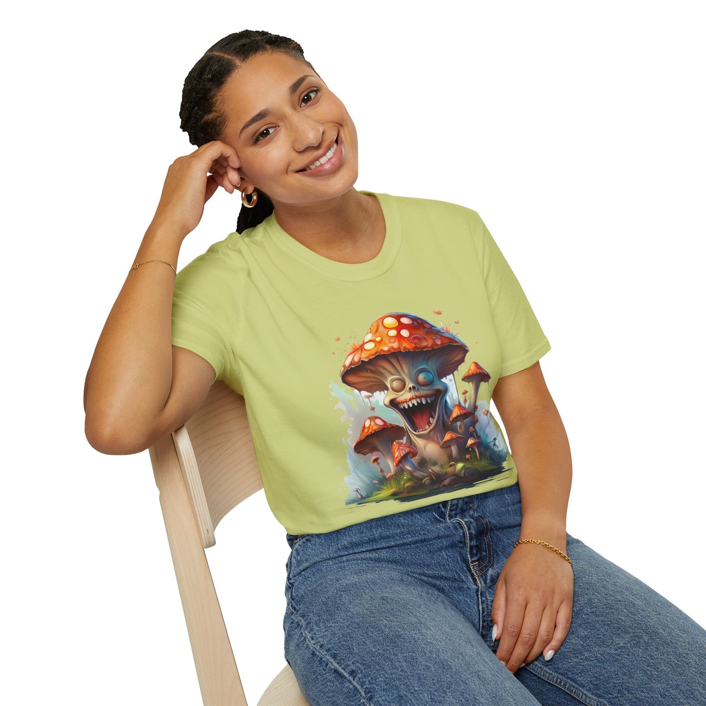 Mashroom Short Sleeve Tee Unisex Funny Mashroom Shirt With Fungus Graphic Gildan Softstyle 64000