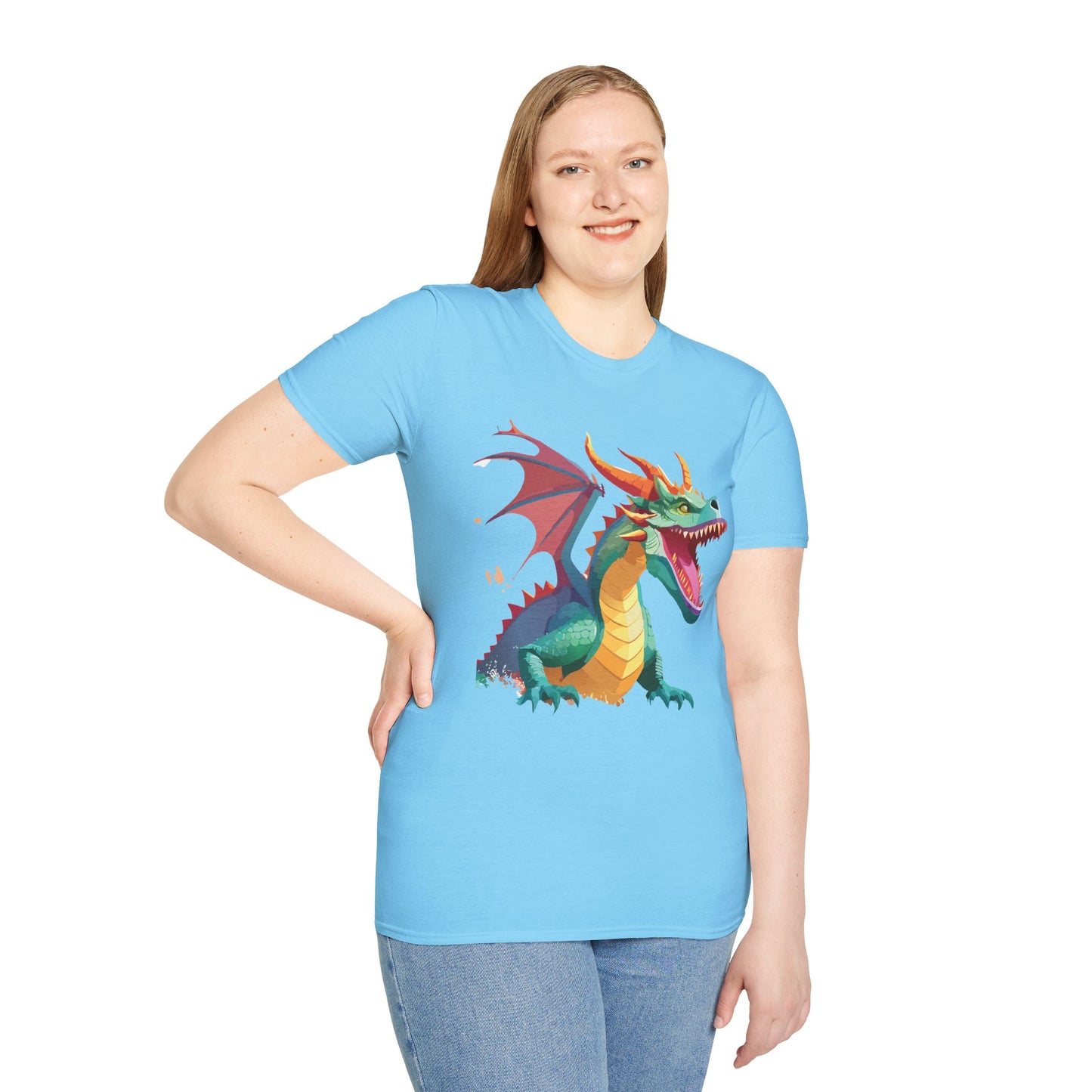 Dragon Graphic T Shirt Unisex Softstyle Cotton Tee Dragon Art Shirt For Men Women