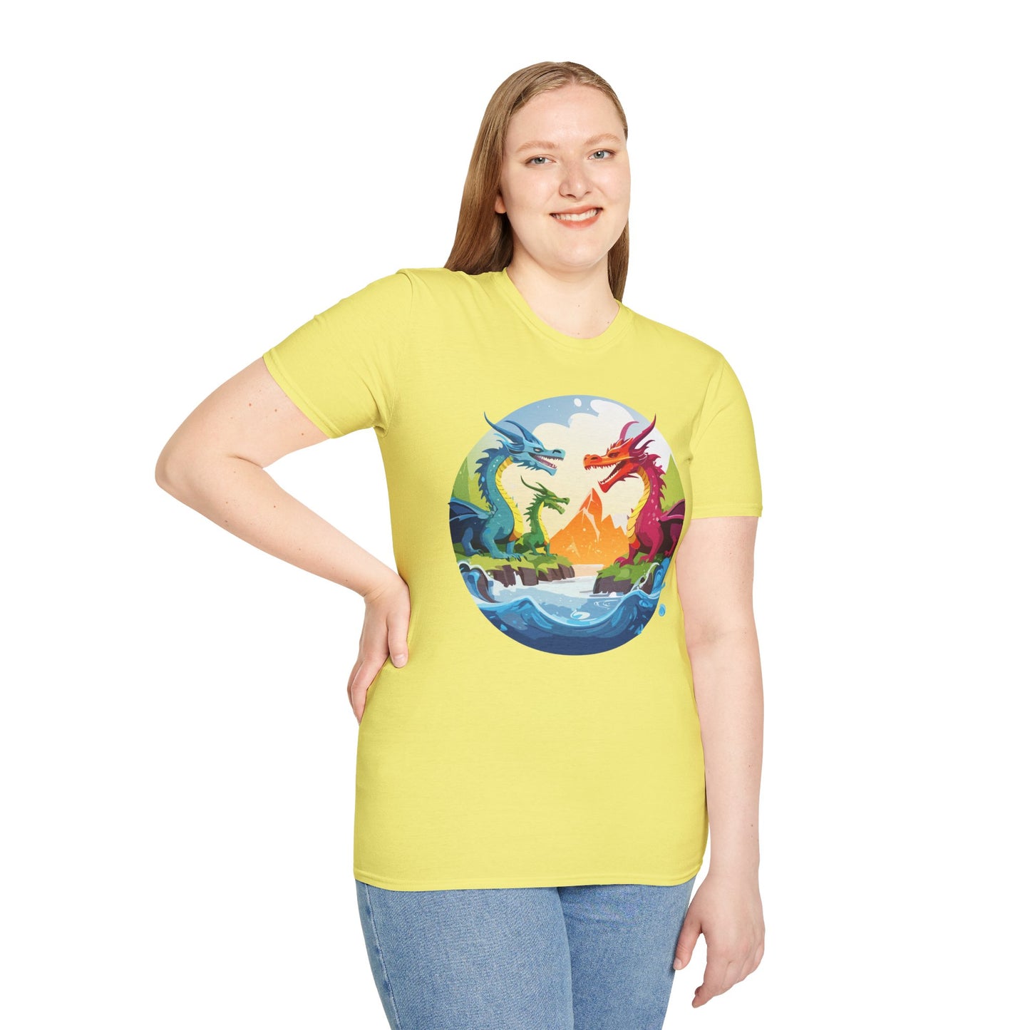 Dragon T Shirt Unisex Dragon Tee 100 Percent Ring Spun Cotton Softstyle Comfort Fit